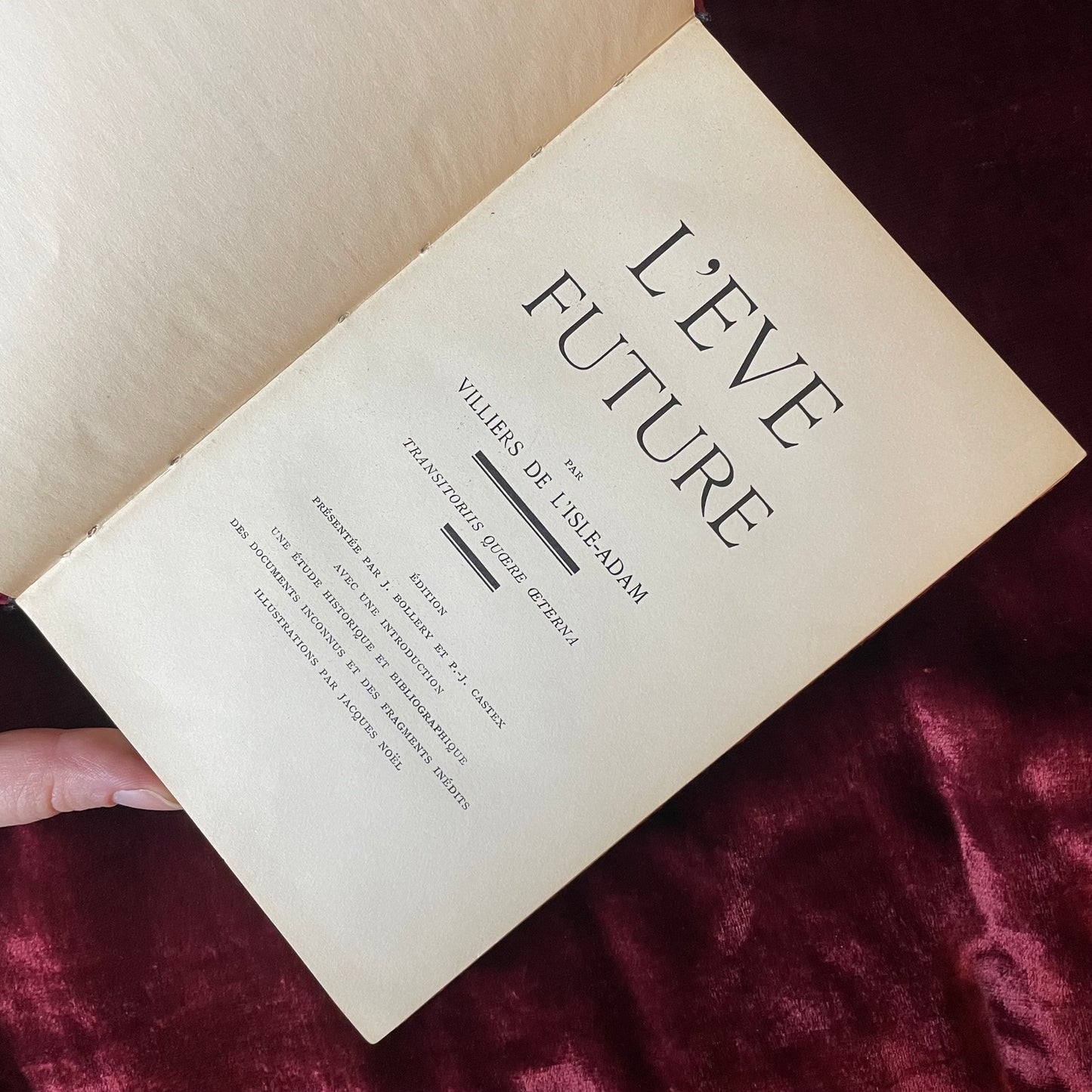 L’Eve Future | 1957 Facsimile | French Language | Club du Meilleur Livre
