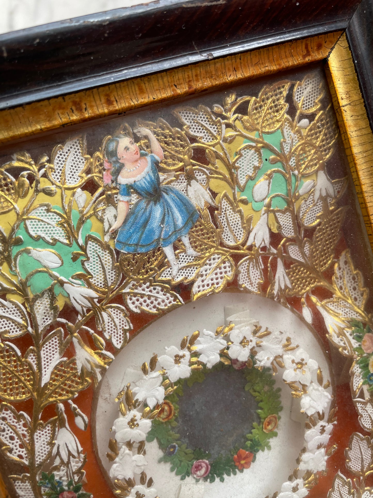 Early Victorian Valentine in Original Shadow Box
