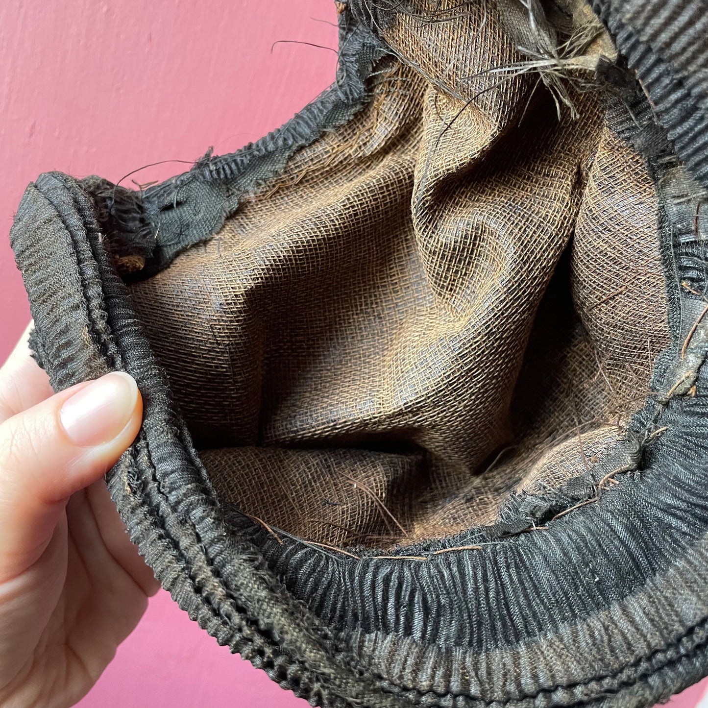 Victorian Mourning Child’s Bonnet | Black Silk Crepe