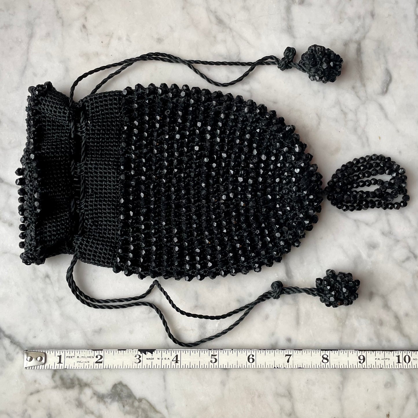 Victorian Mourning Purse with Jet Beads