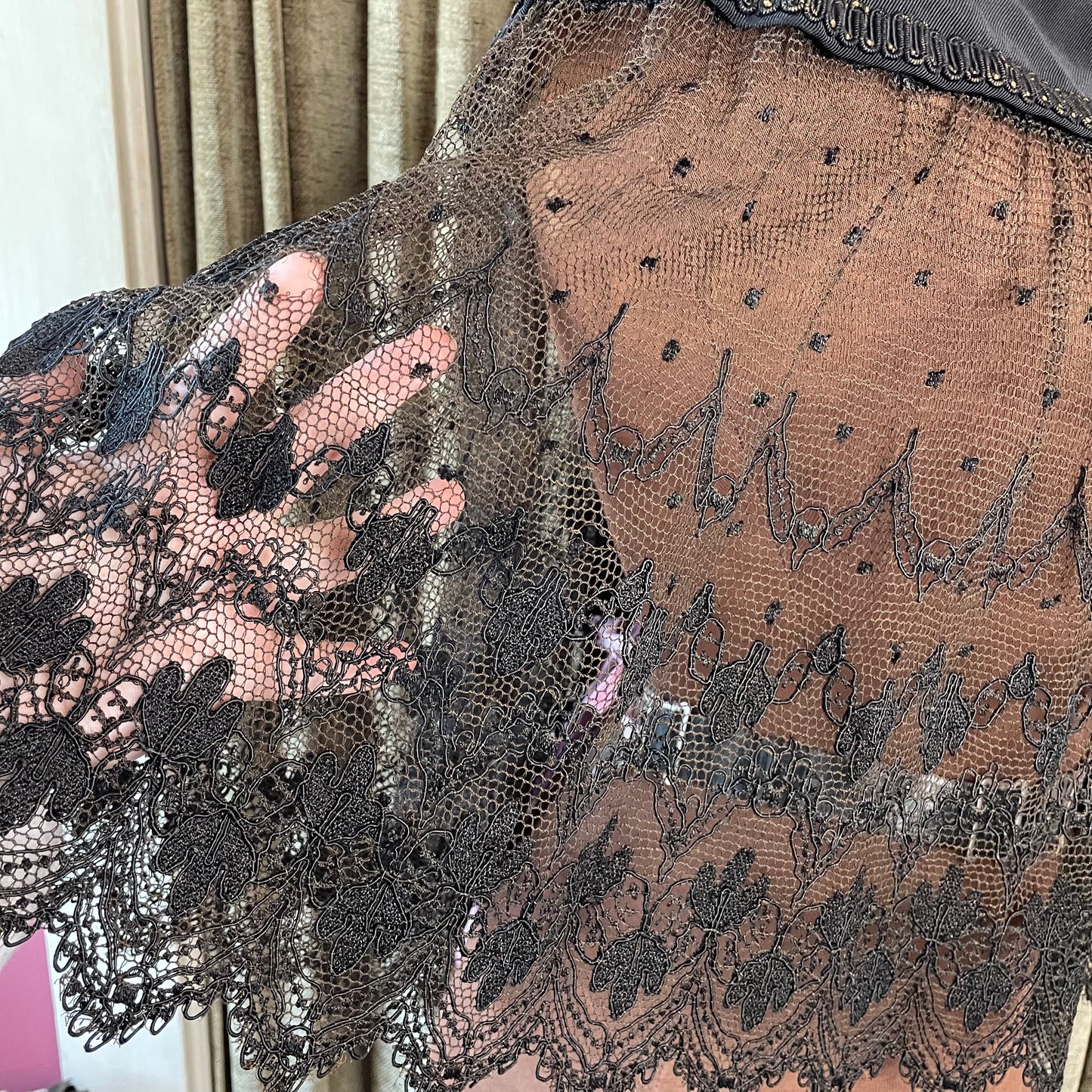 Victorian Black Lace Capelet