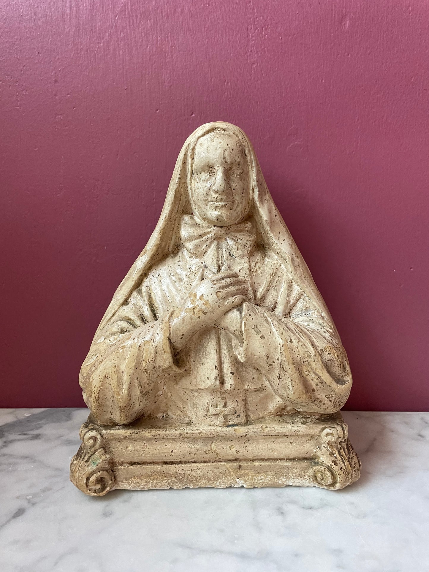 Antique Chalkware Nun