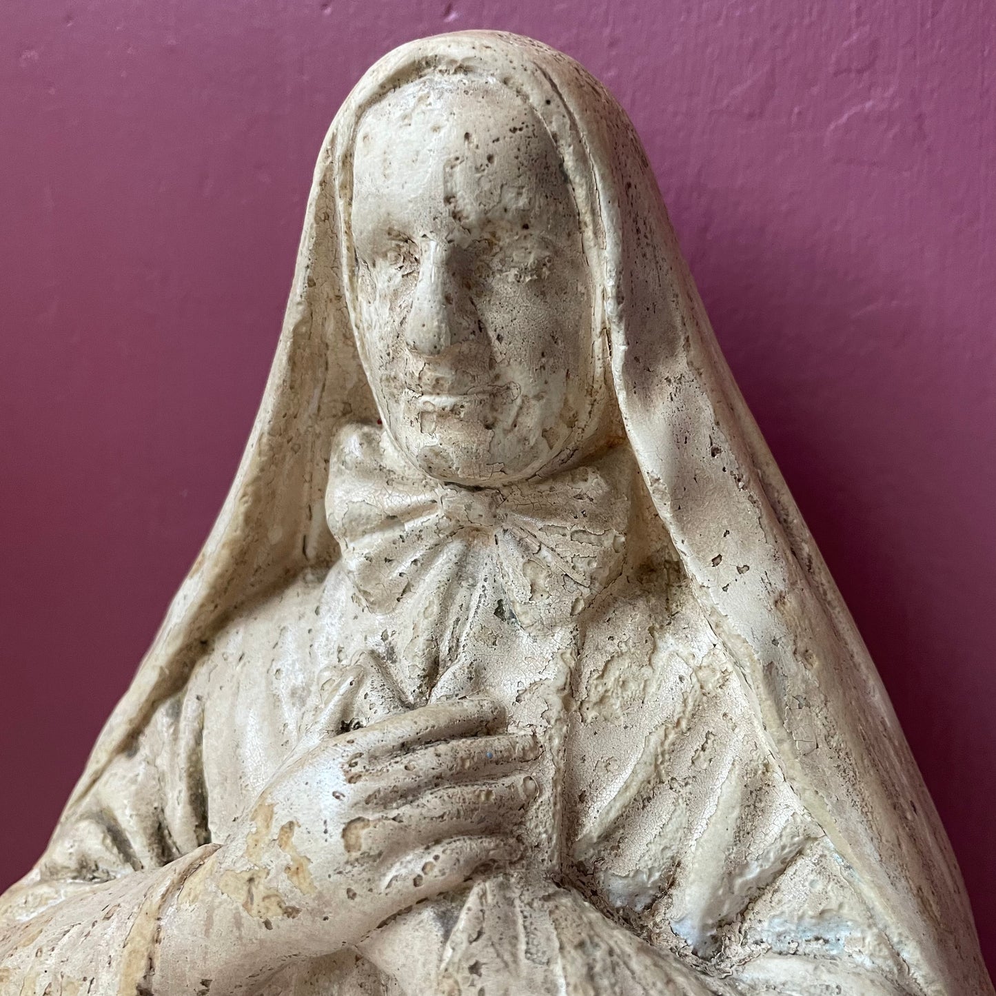 Antique Chalkware Nun