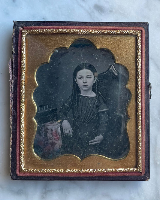 1/6 Plate Tinted Daguerreotype of Young Girl