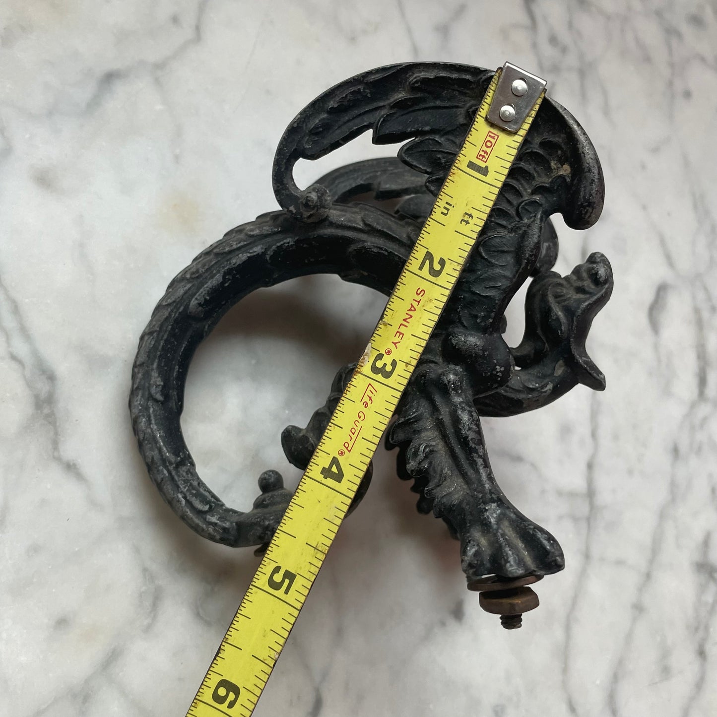 Antique Cast Metal Dragon Finials