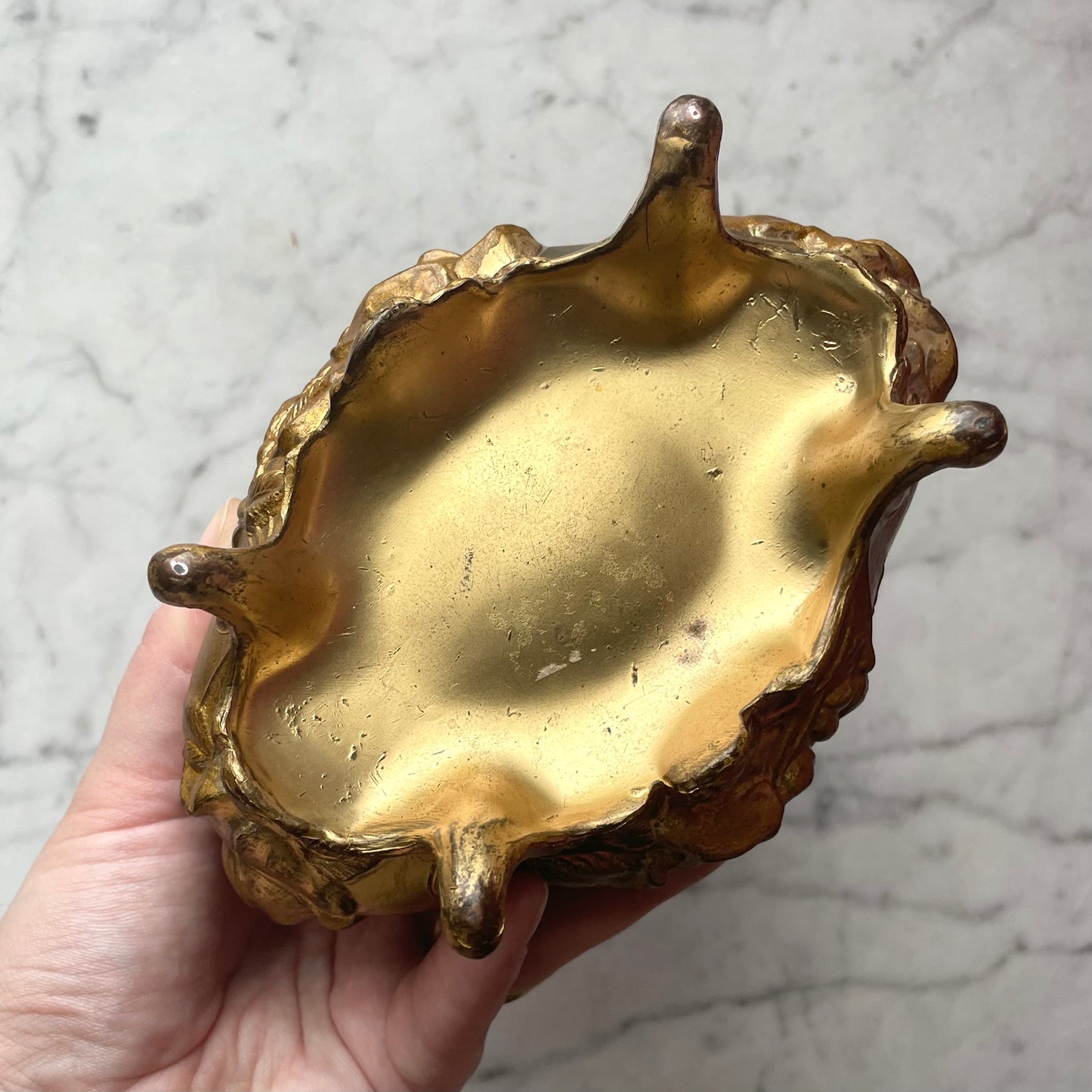 Antique Art Nouveau Brass Box with Roses