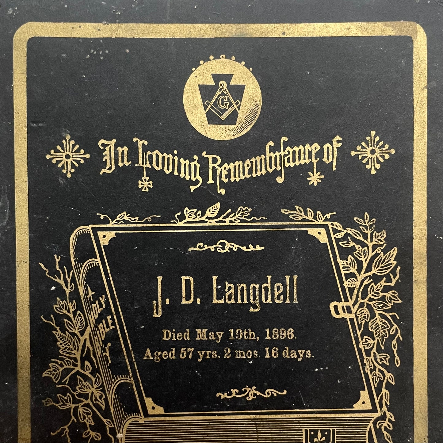Masonic Mourning Card