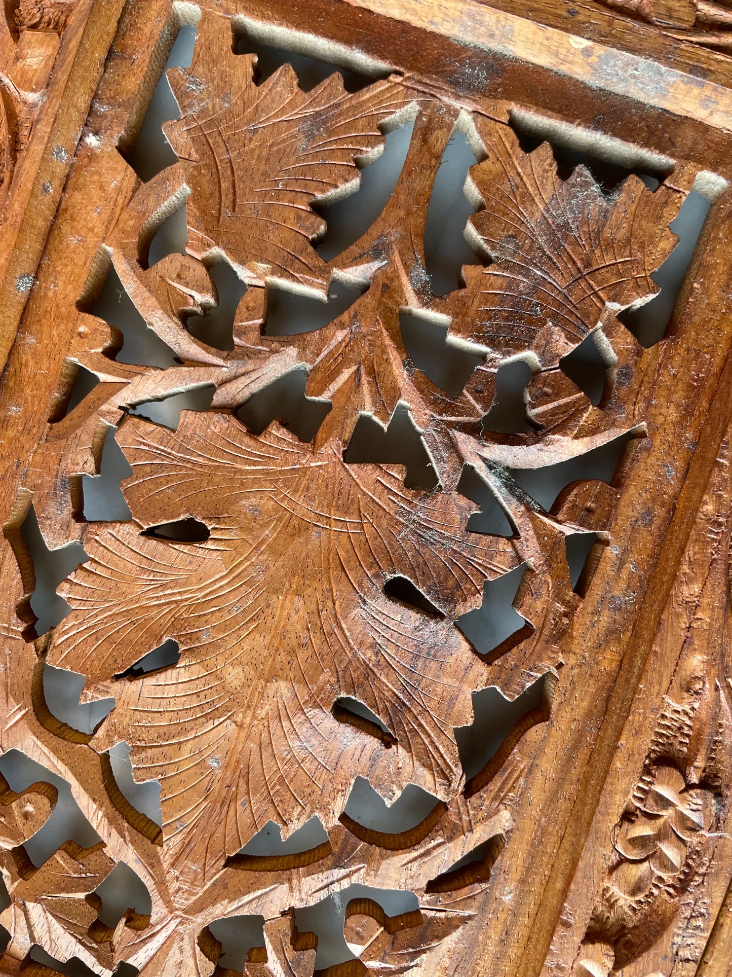 Vintage Carved Wood Indian Screen