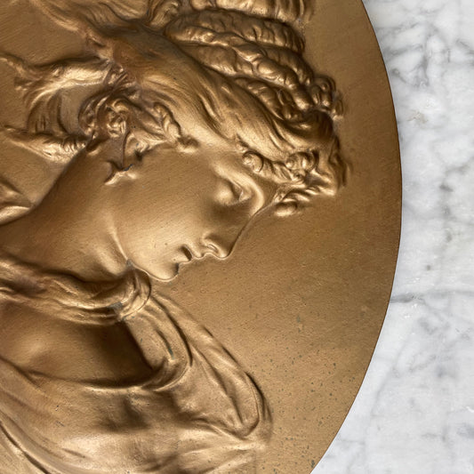 Victorian Cast Iron Goddess Plaque