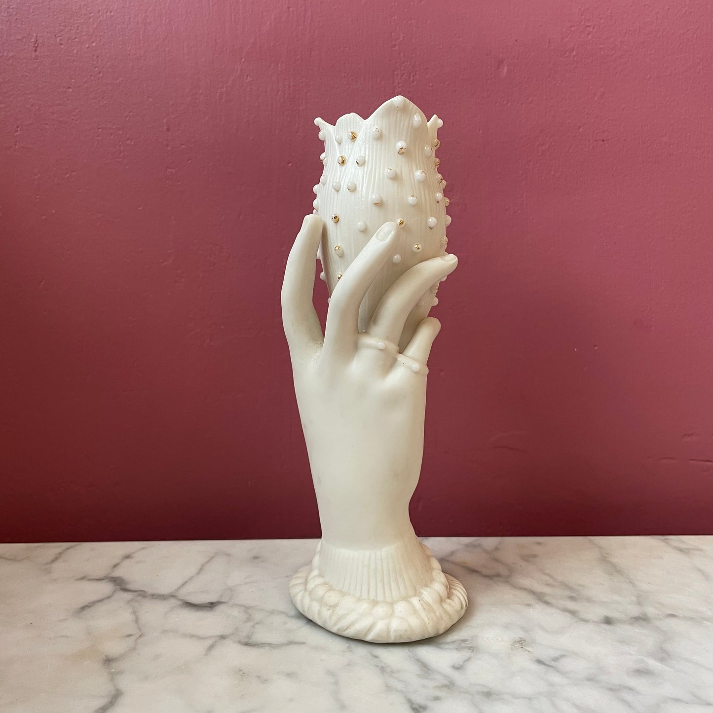 Victorian Parian Hand Shaped Spill Vase