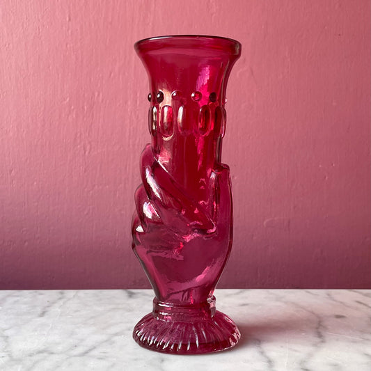 Victorian Hand Vase | Ruby Glass