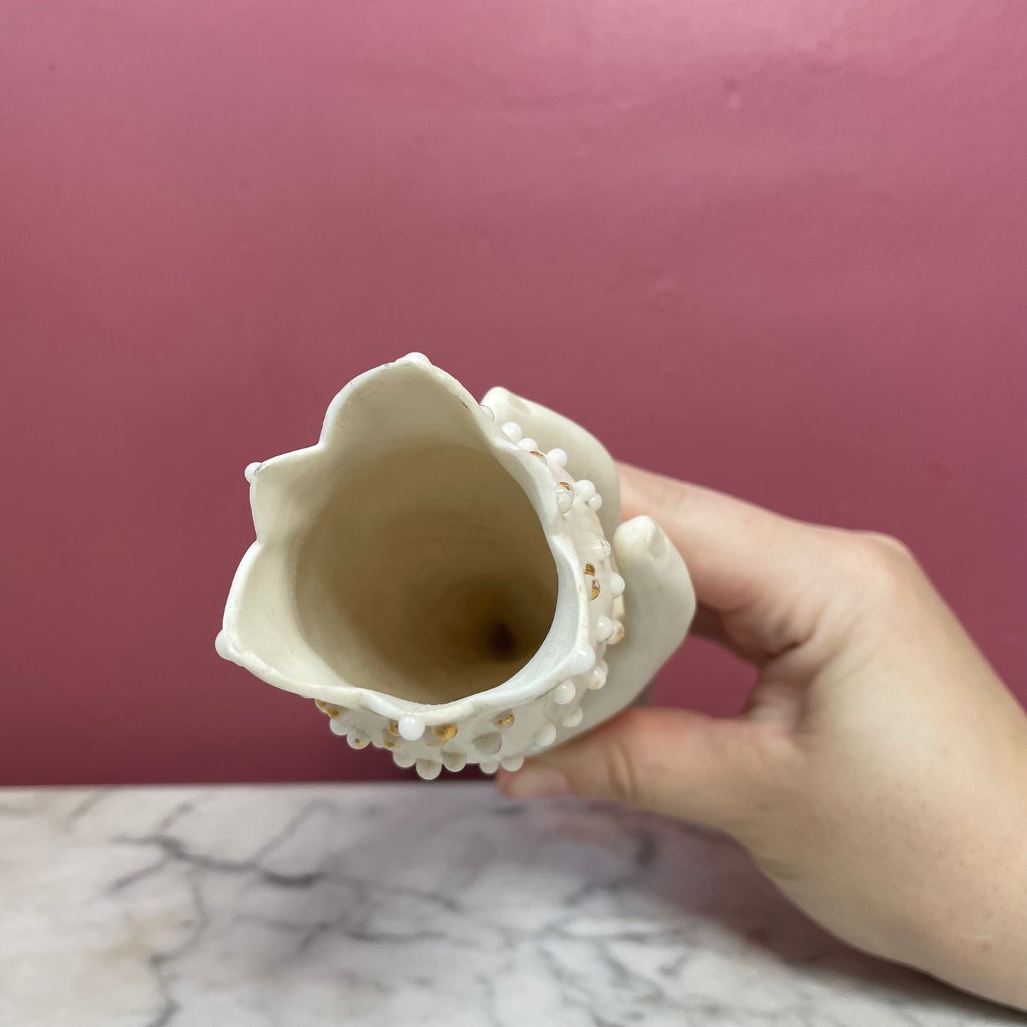 Victorian Parian Hand Shaped Spill Vase