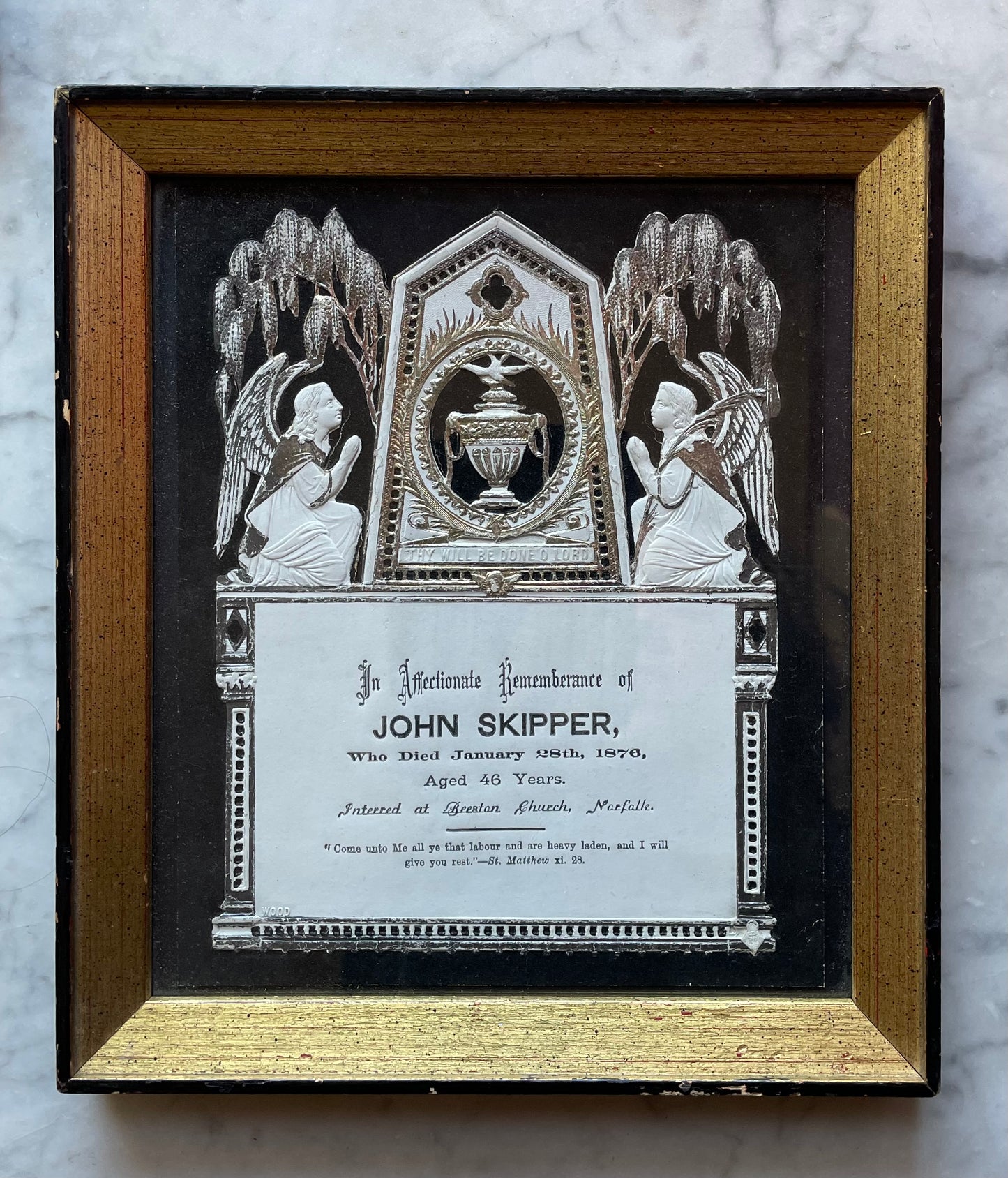 Victorian Mourning Die Cut Framed Prints | Skipper Family, 1870s