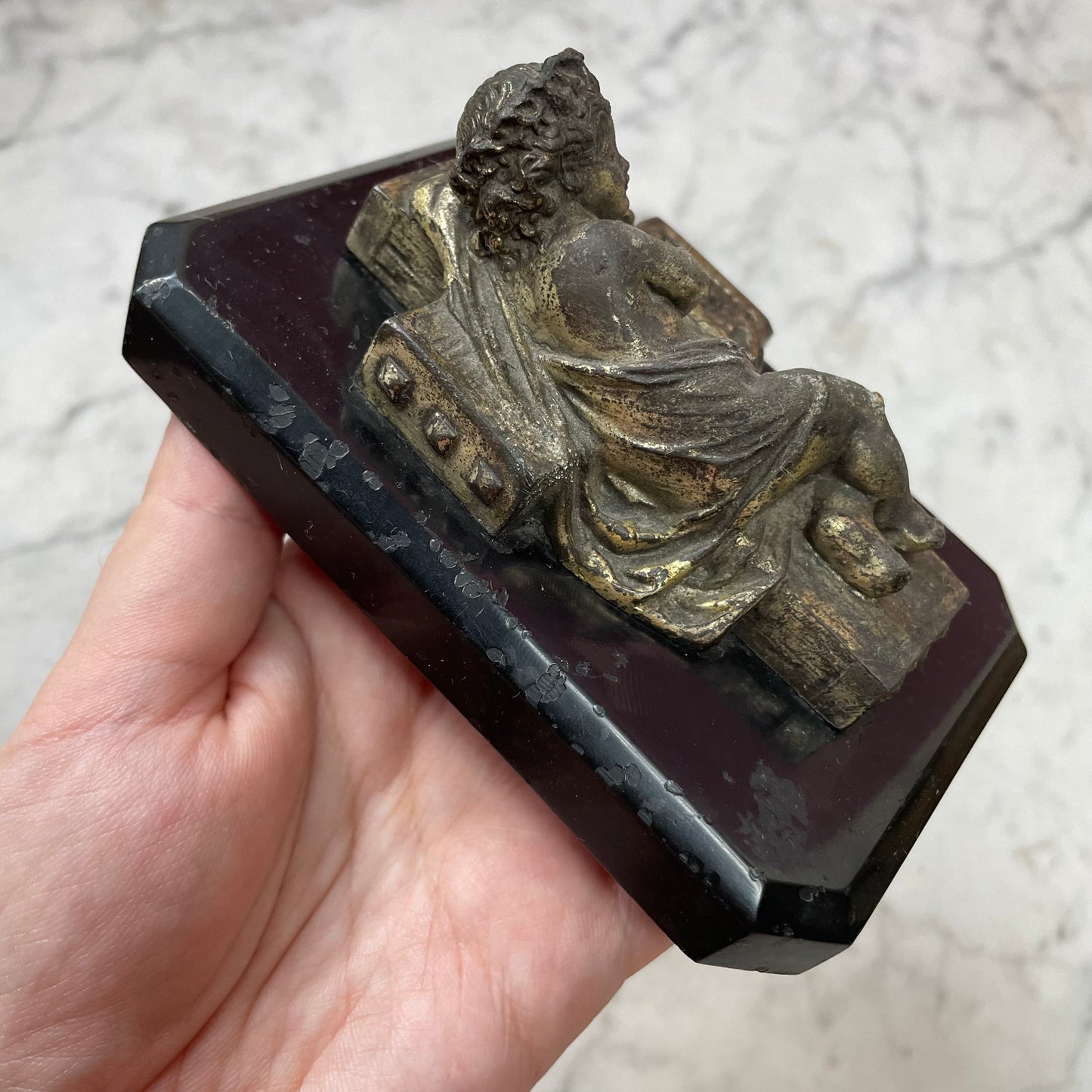 Victorian Paperweight | Child Asleep on a Cross
