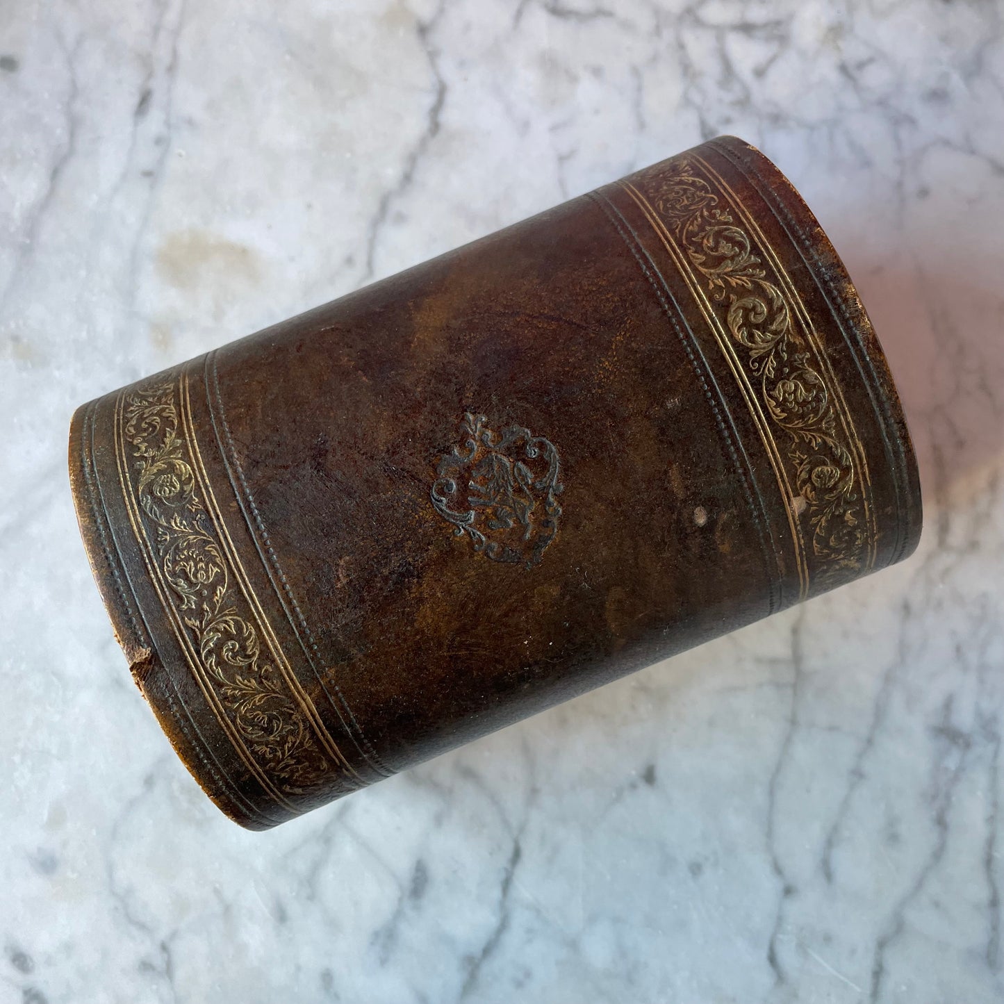 Vintage Leather Treasure Chest Jewelry Box