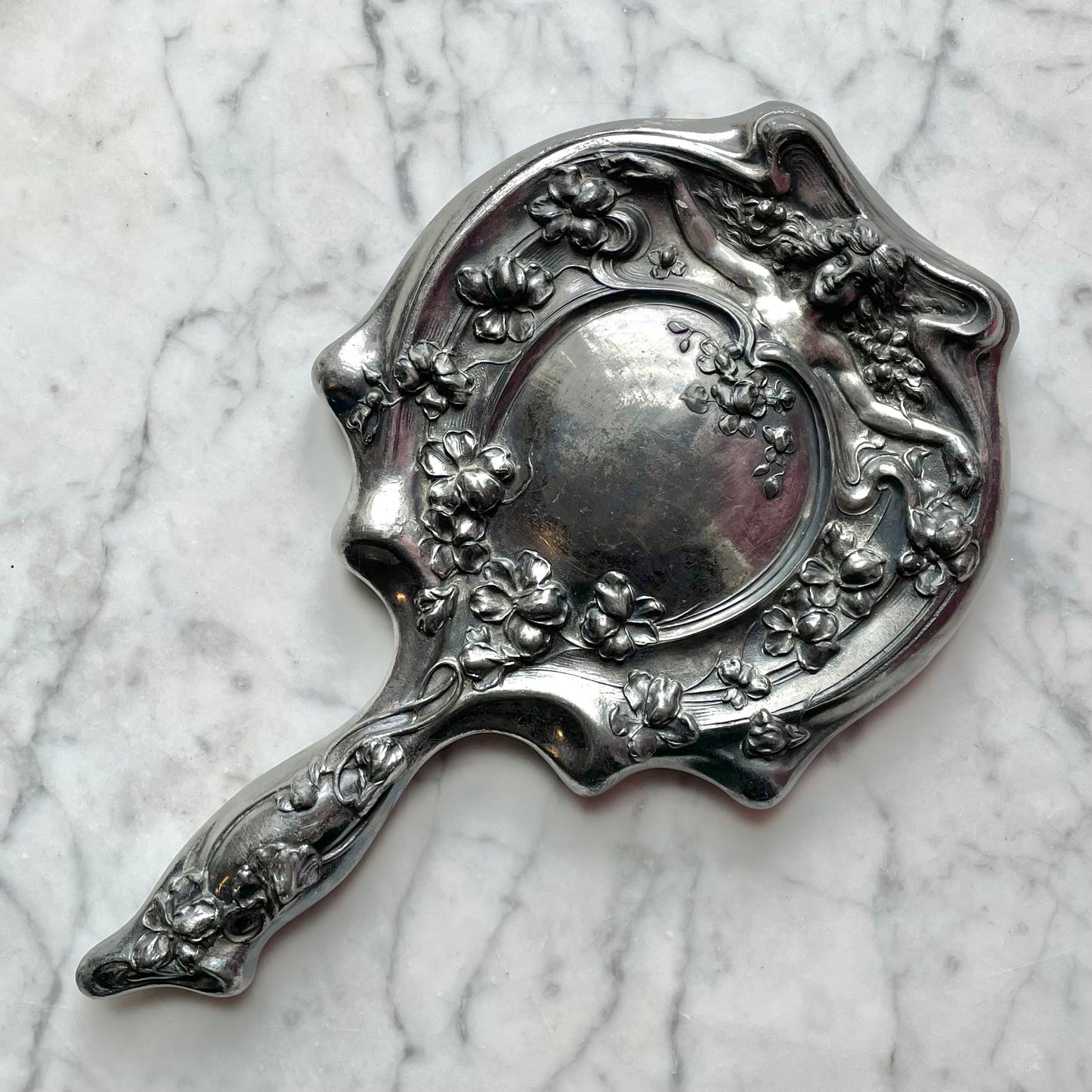 Antique Art Nouveau Hand Mirror