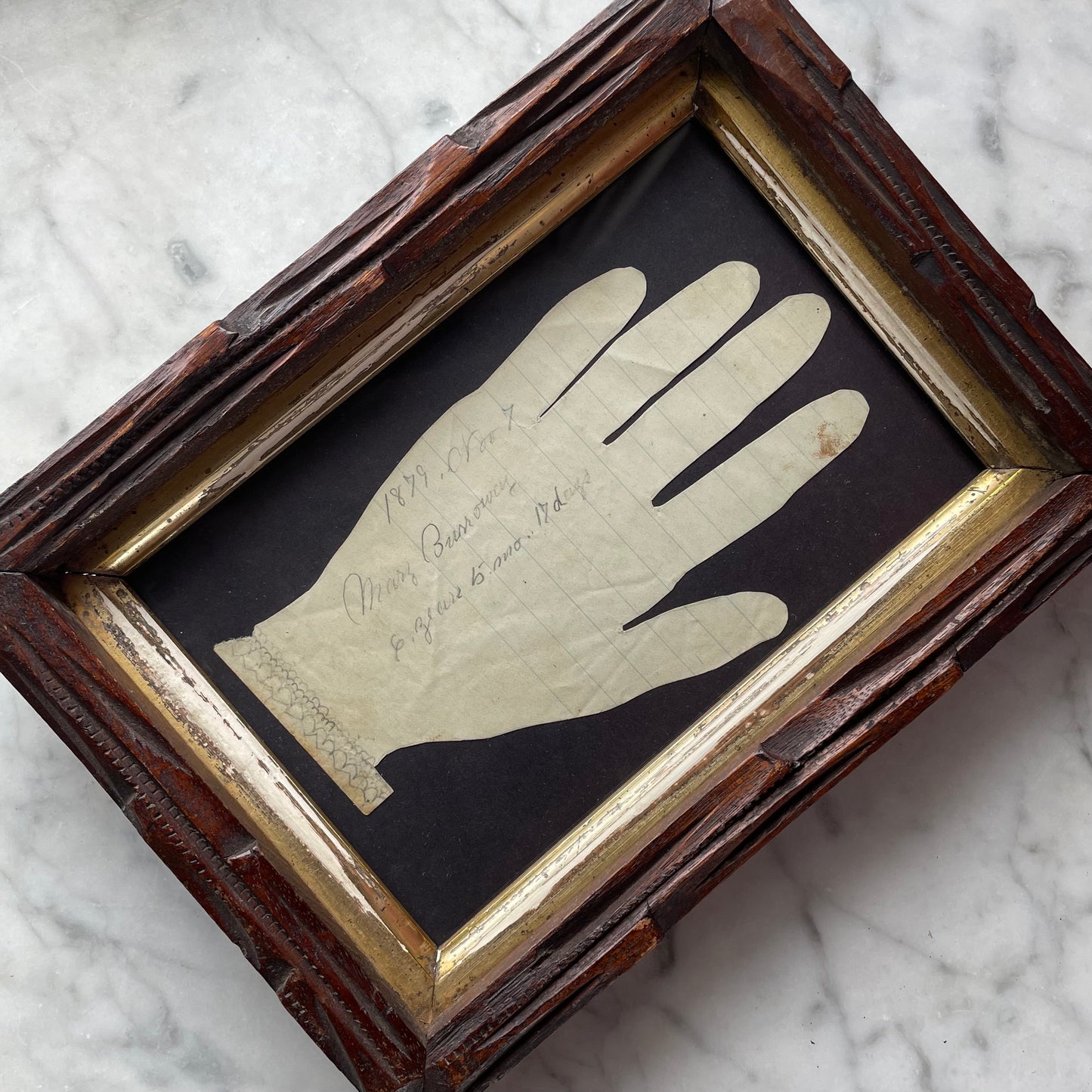 Victorian Child’s Hand Silhouette | 1879