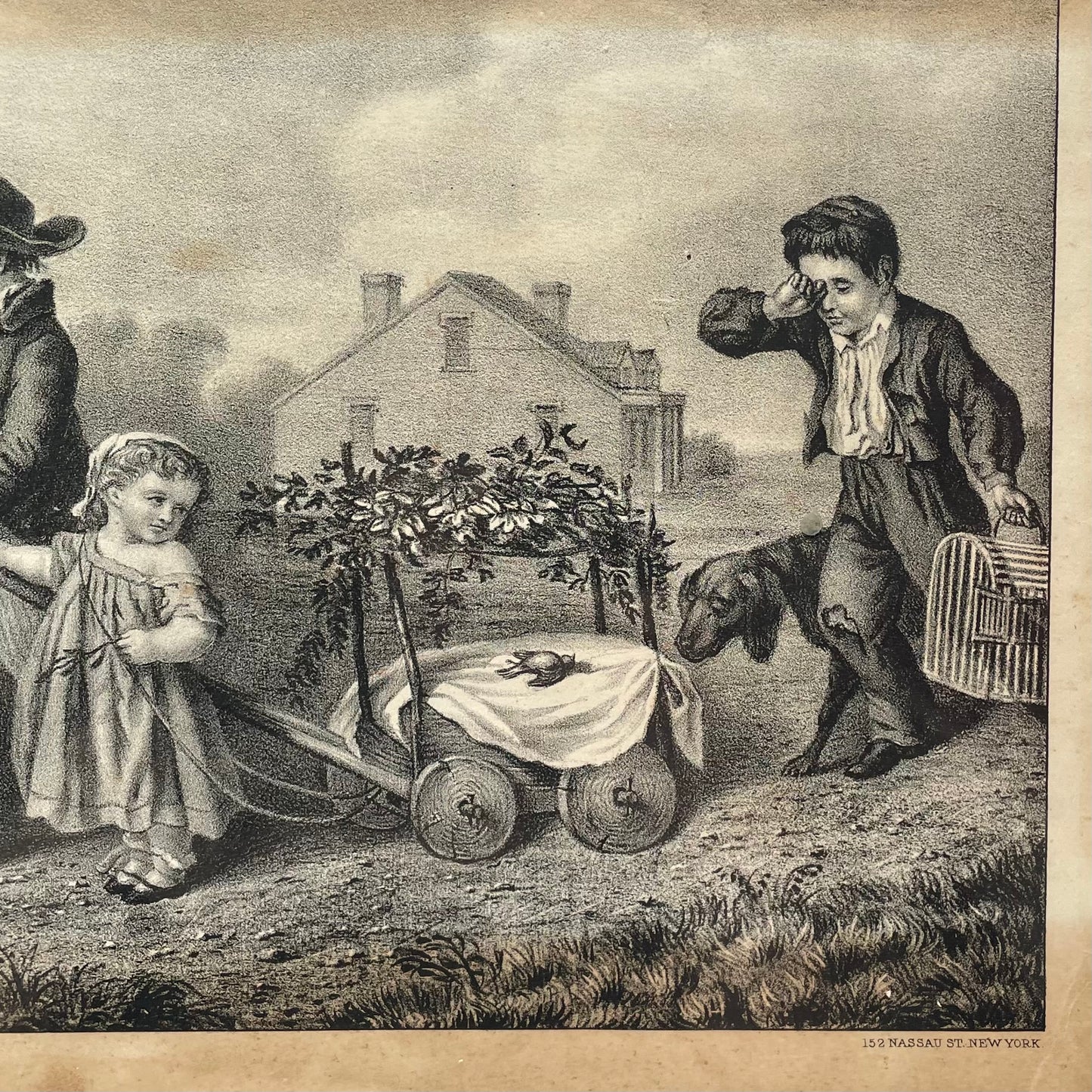 The Burial of the Bird | Victorian Print