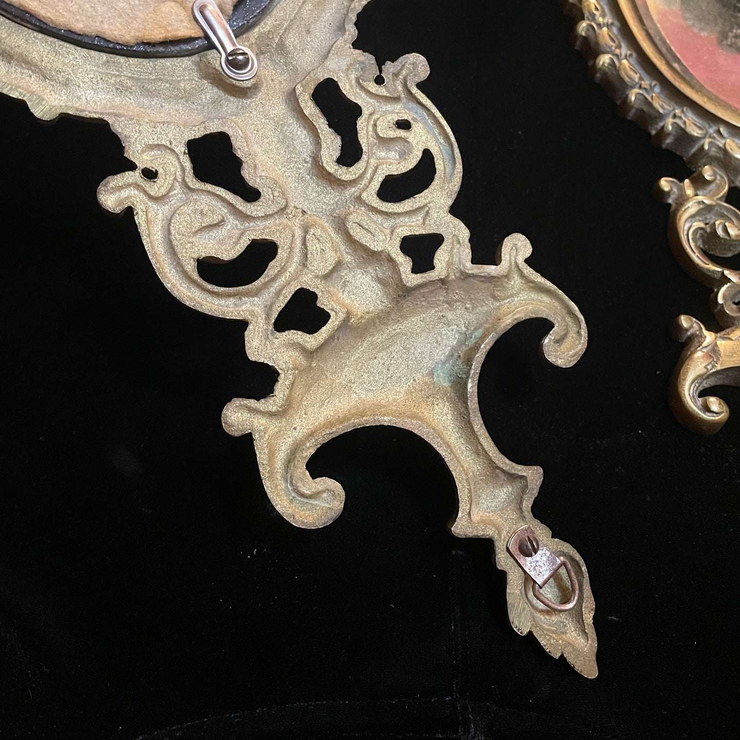 Vintage Baroque Revival Sconces with Mirrors & Candleholders