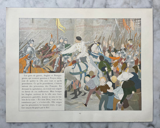 Jeanne d’Arc Antique Print | Double Sided | M. Boutet de Monvel