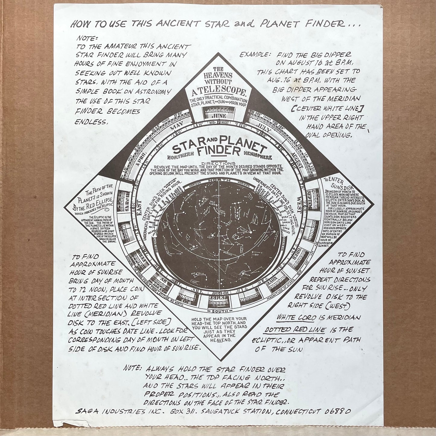 Vintage Star Finder | Astronomy Map