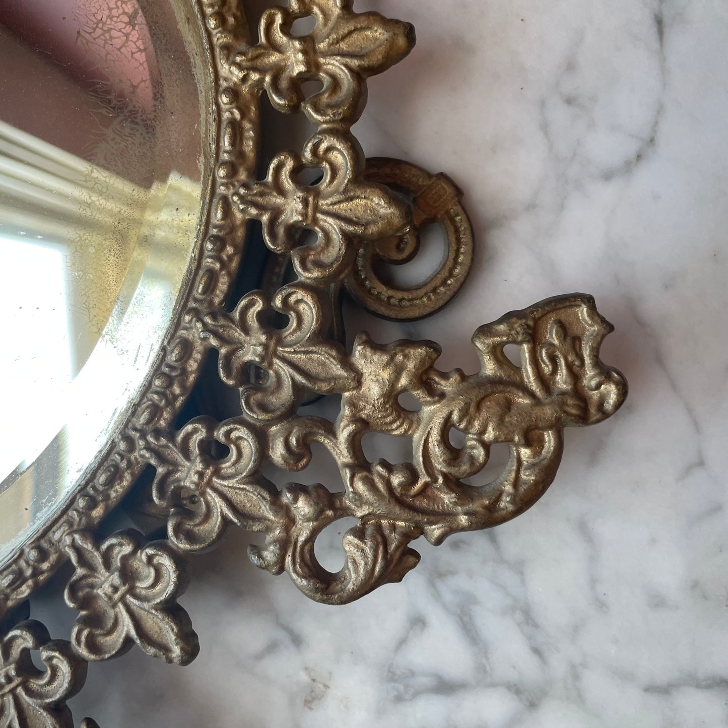 Victorian Gilded Cast Iron Mirror