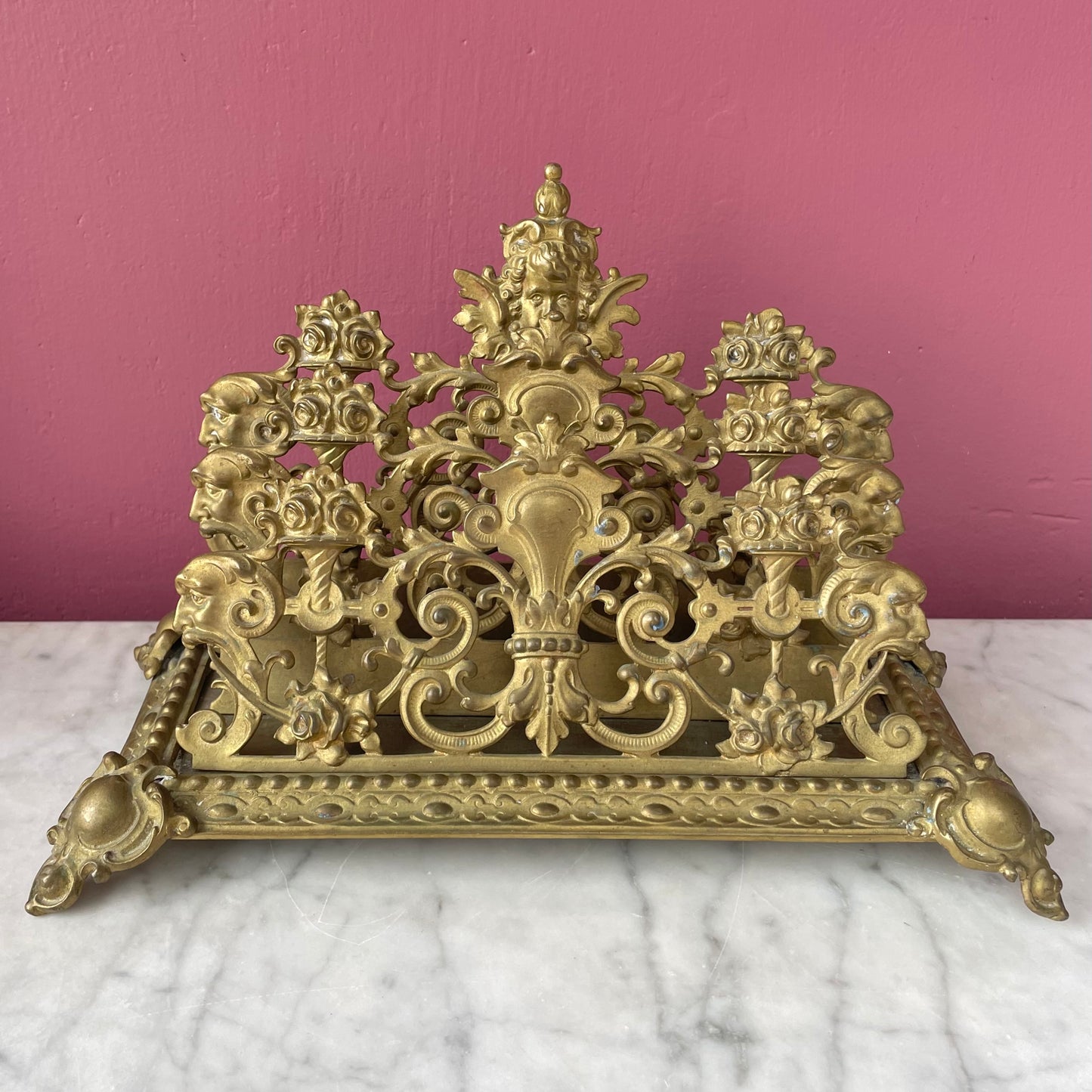Antique Rococo Revival Letter Holder