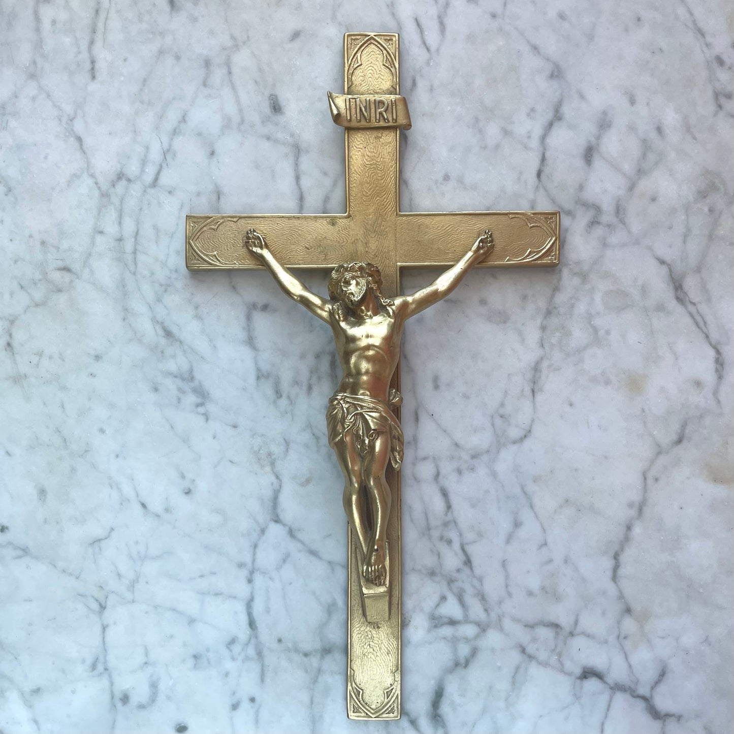 Antique Gold Gothic Crucifix