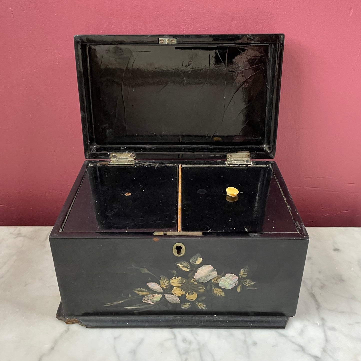 Victorian Mother of Pearl Inlaid Tea Caddy