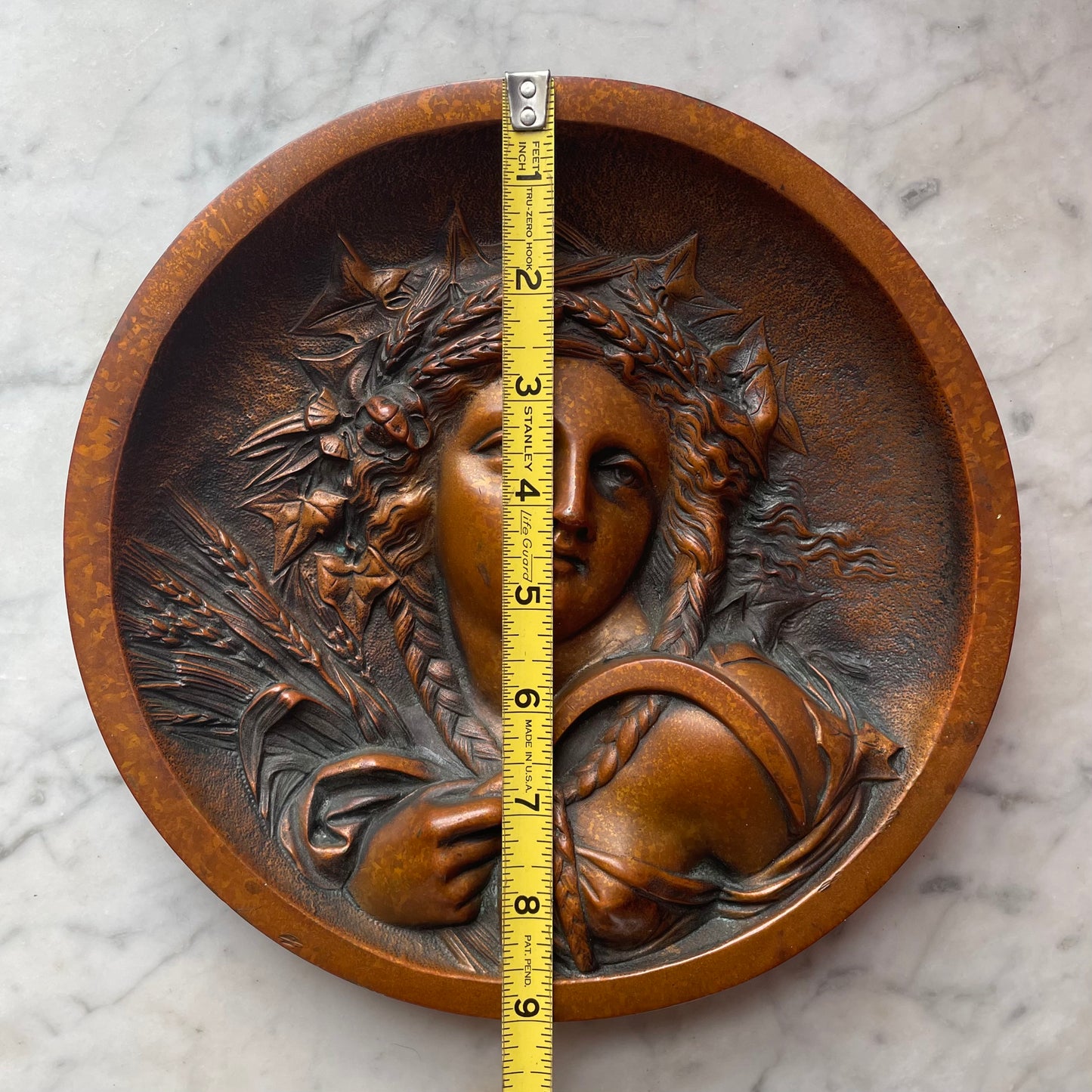 Harvest Goddess | Antique Bradley & Hubard Plaque