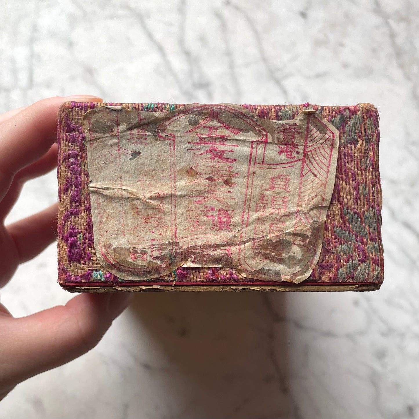 Antique Chinese Tea Box with Original Contents