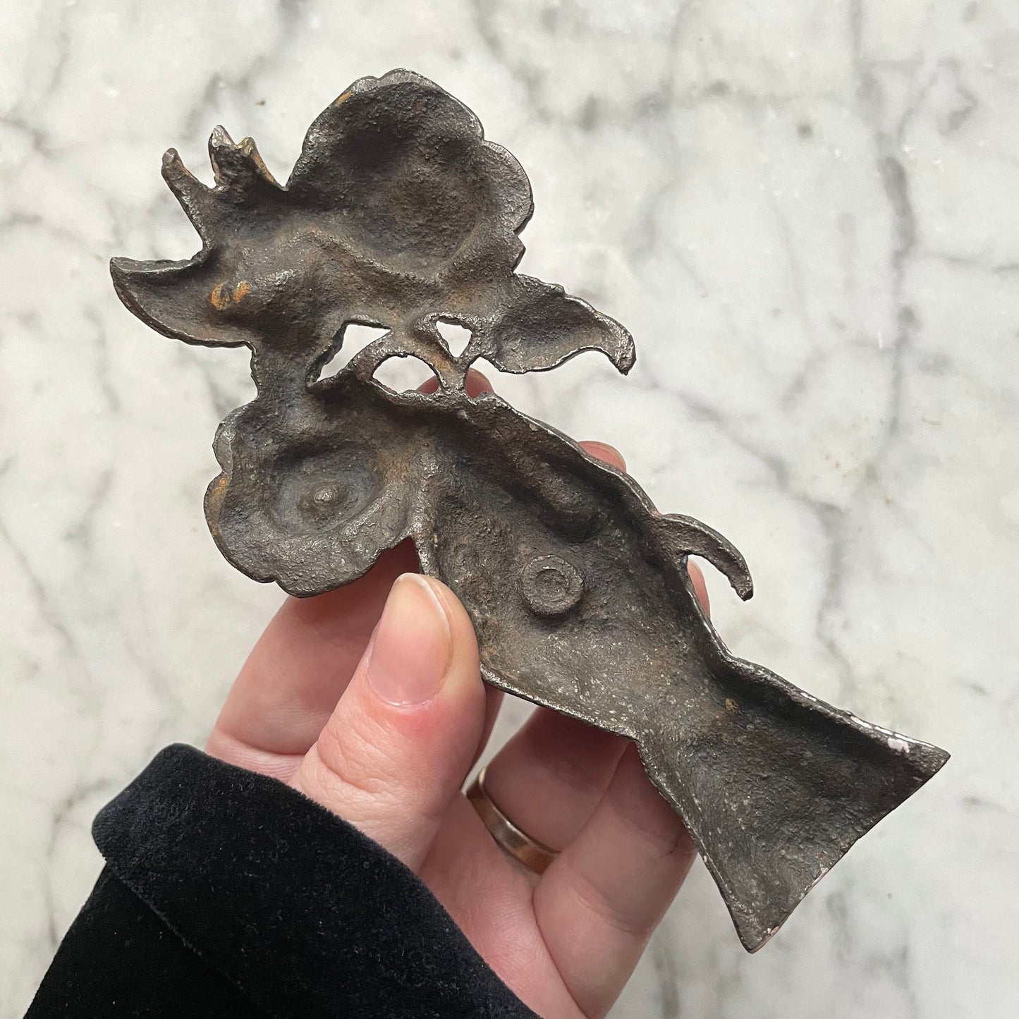 Victorian Cast Iron Hand with Roses