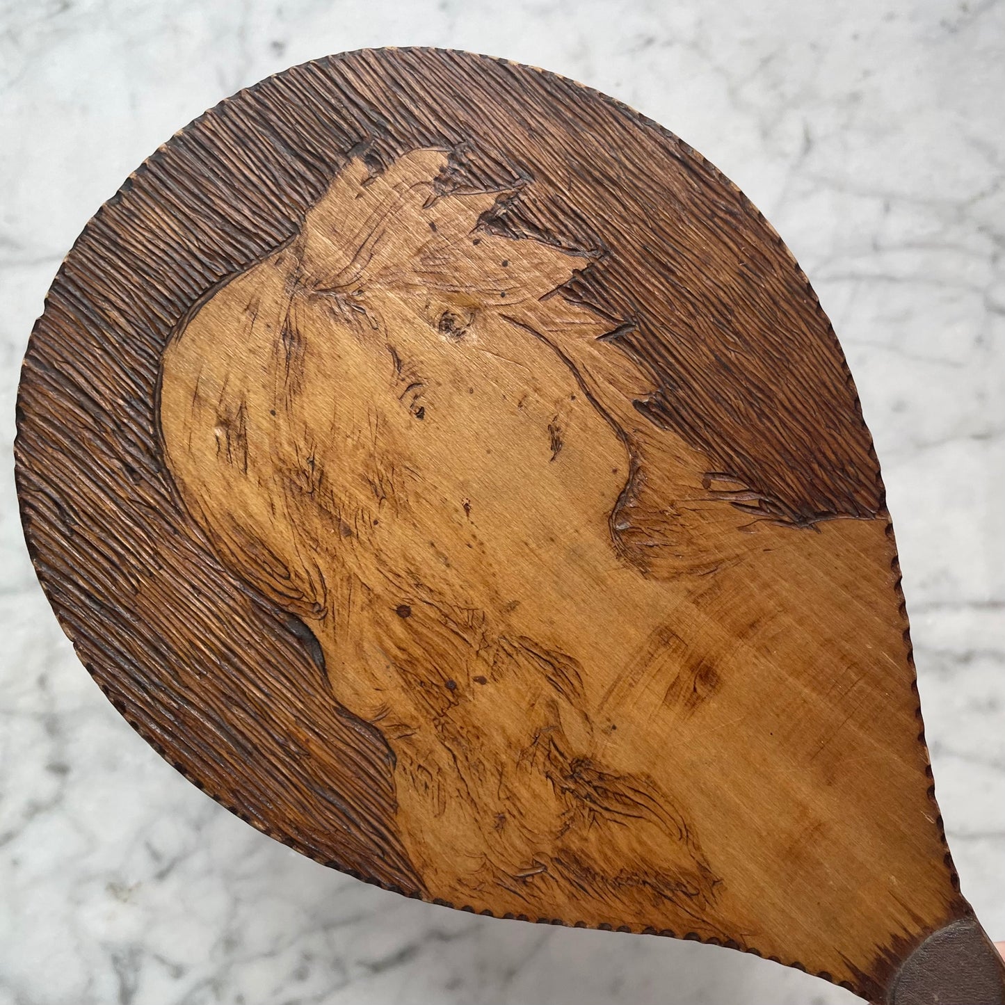Edwardian Pyrography Face Screen