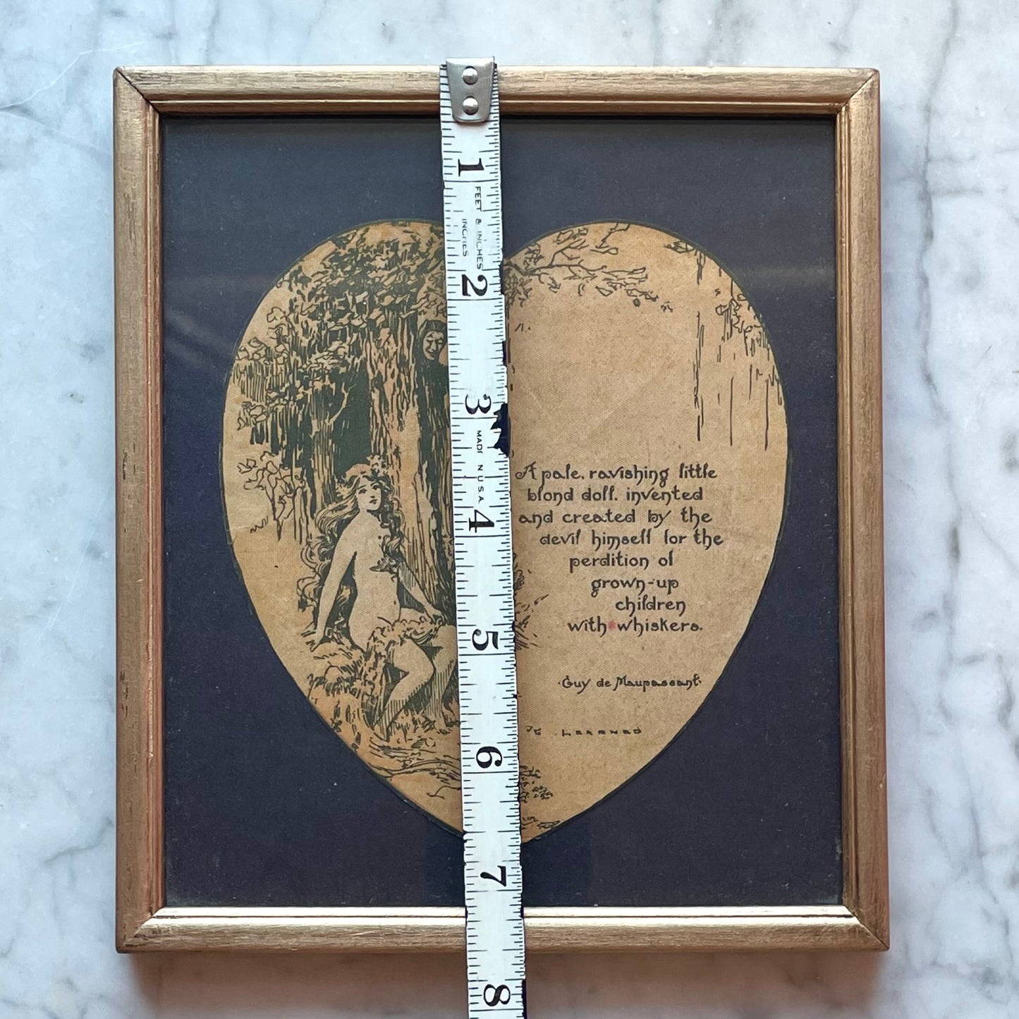 Antique Valentine Heart with Devil