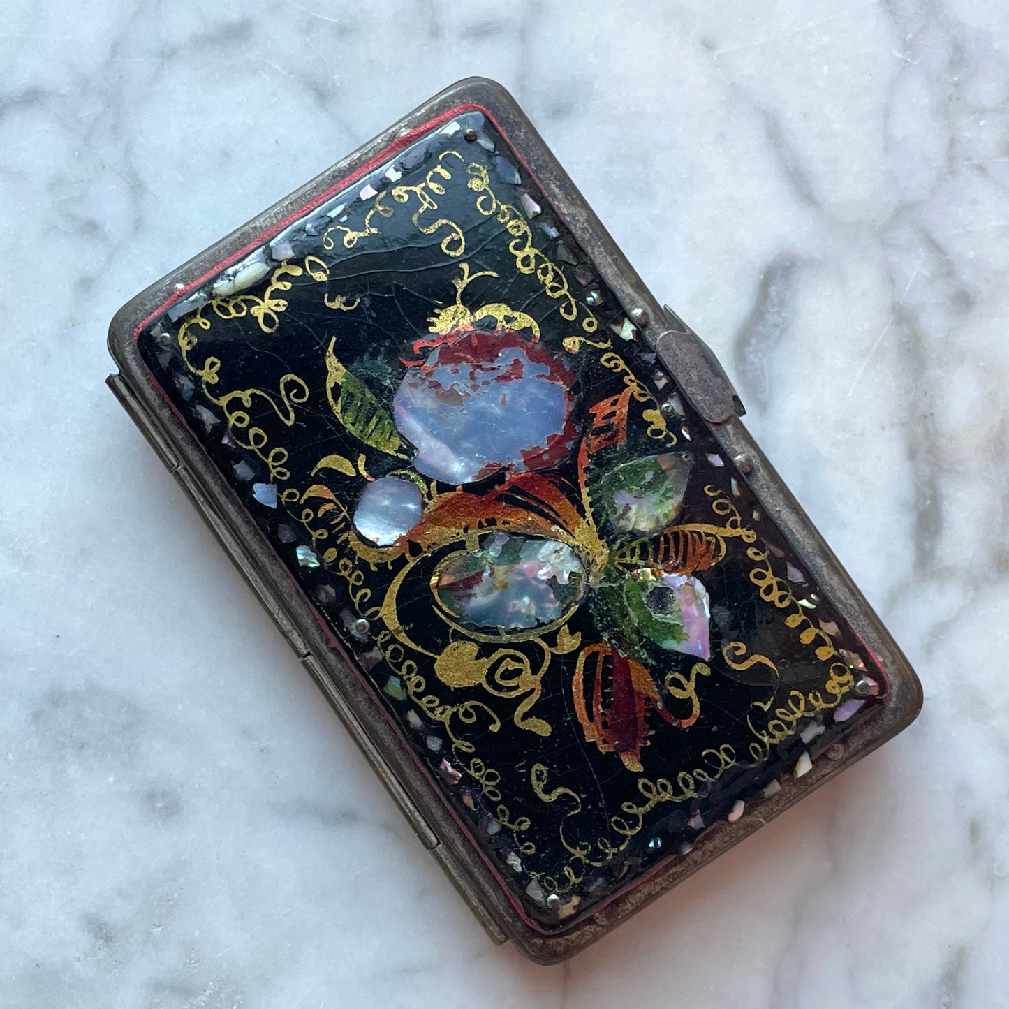 Victorian Mother of Pearl Inlaid Coin Purse
