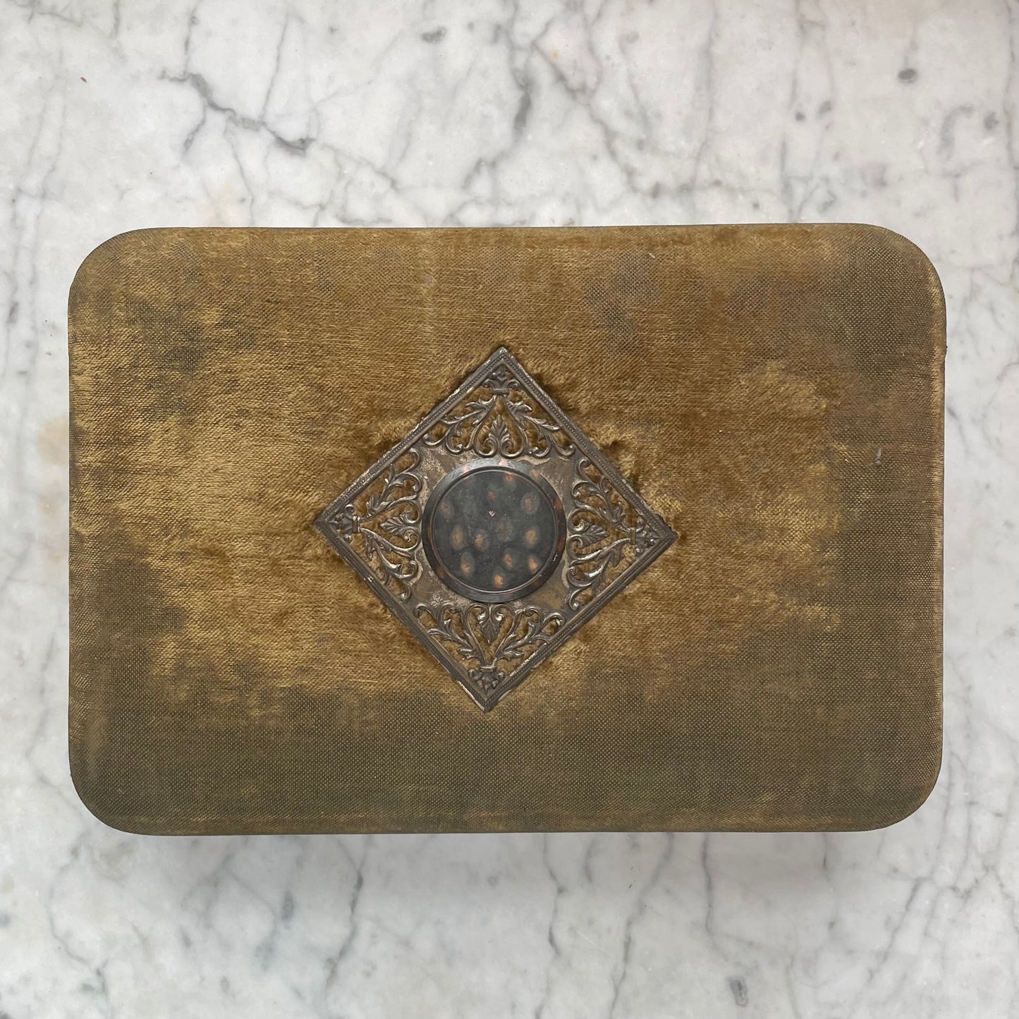 Victorian Green Velvet Vanity Box