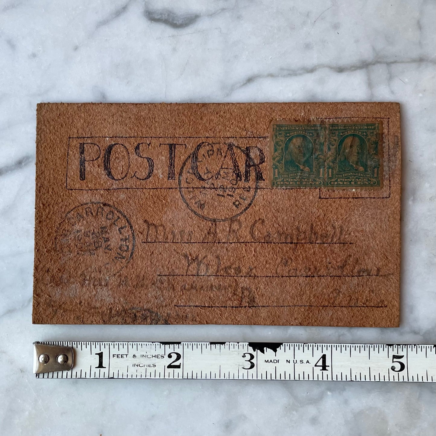 Antique Leather Postcard