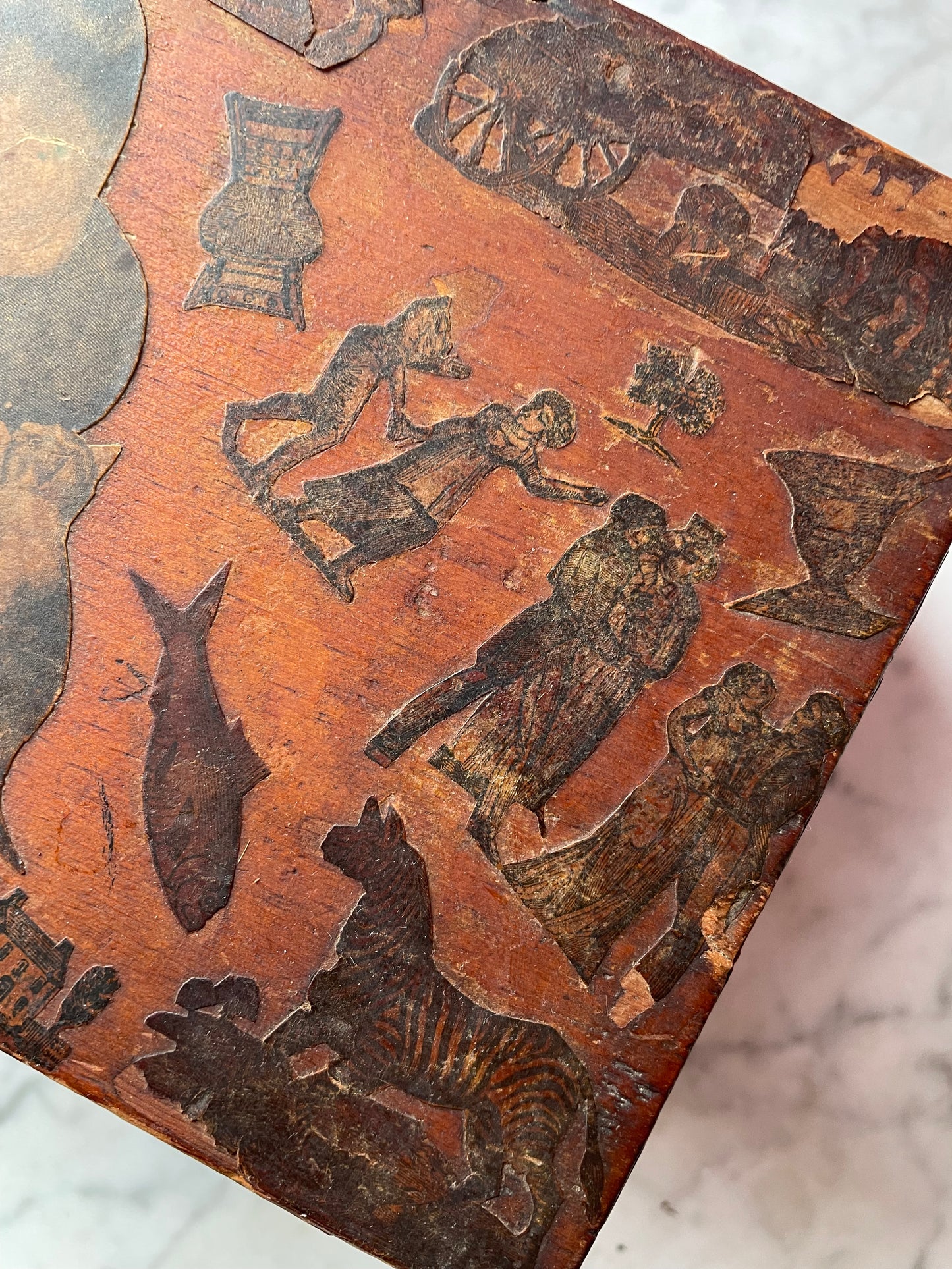Early Victorian Decoupage Box