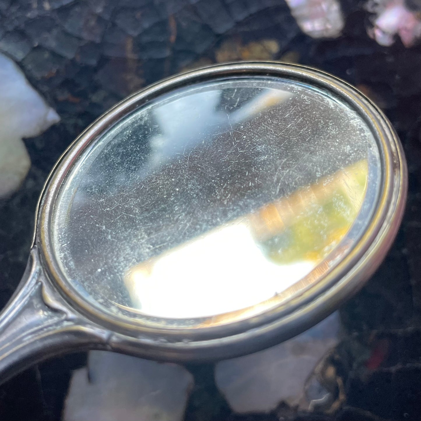 Antique Art Nouveau Pocket Mirror