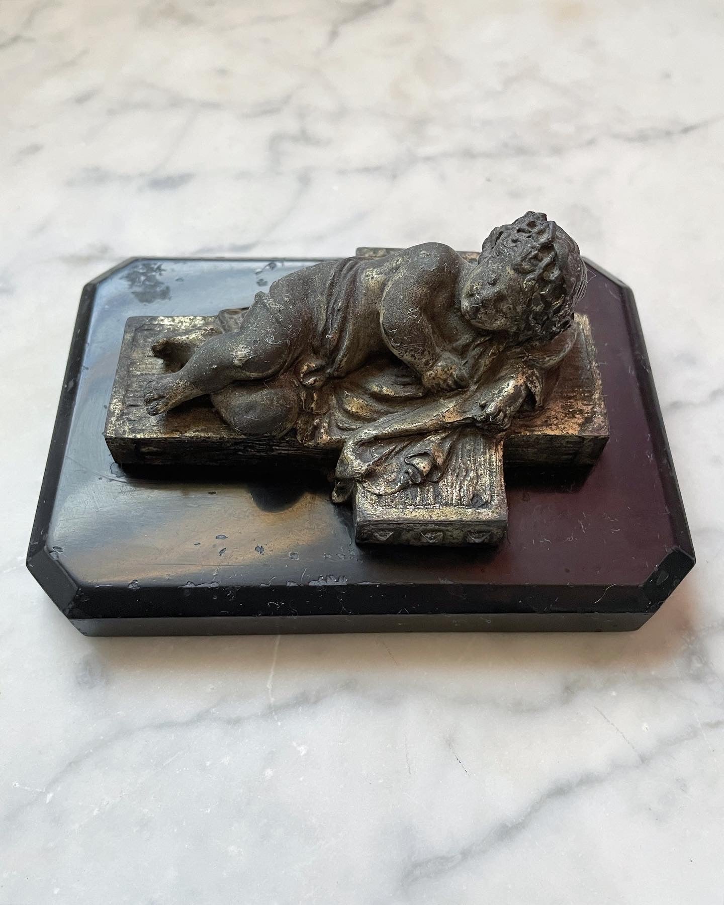 Victorian Paperweight | Child Asleep on a Cross