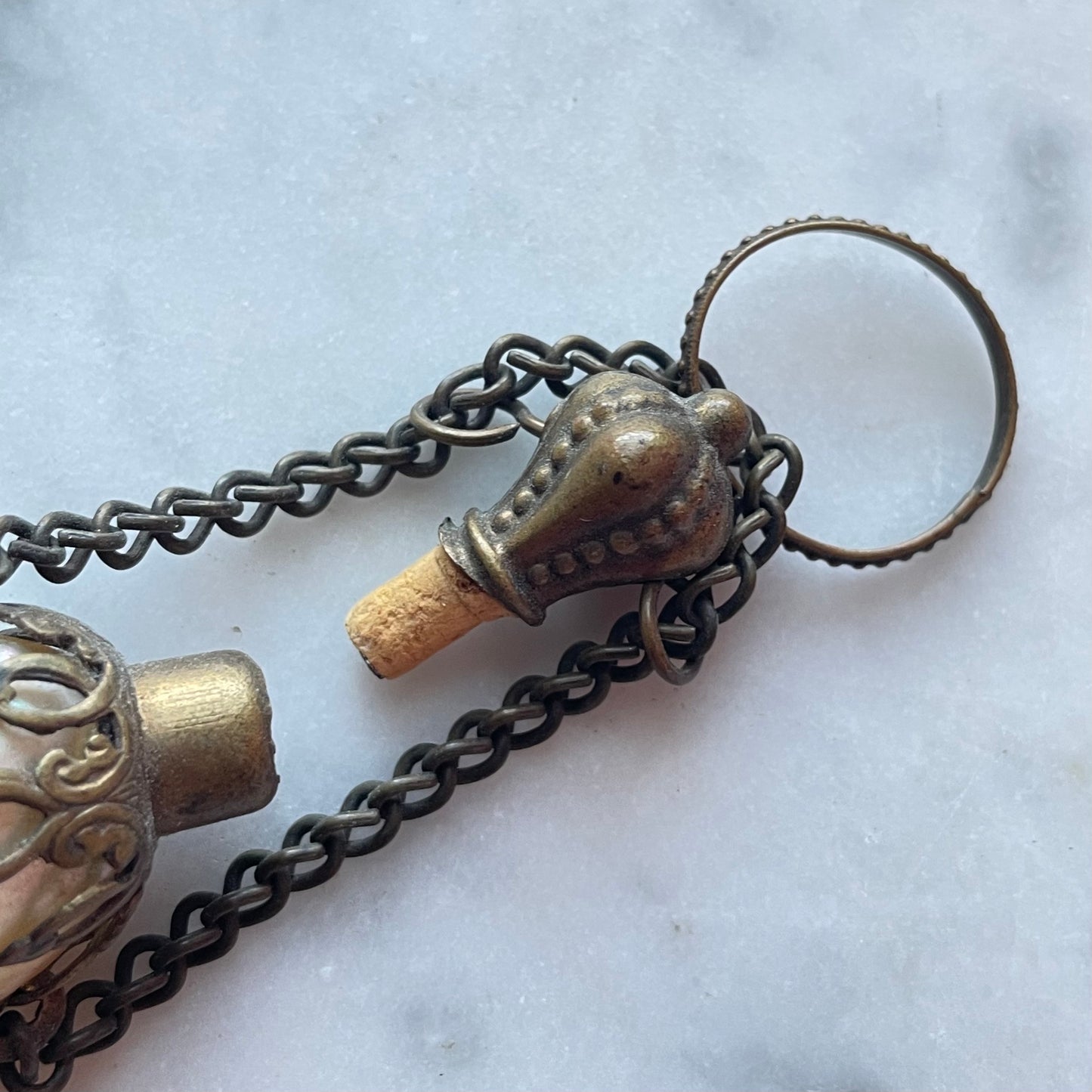 Victorian Mother of Pearl Shell Perfume Bottle