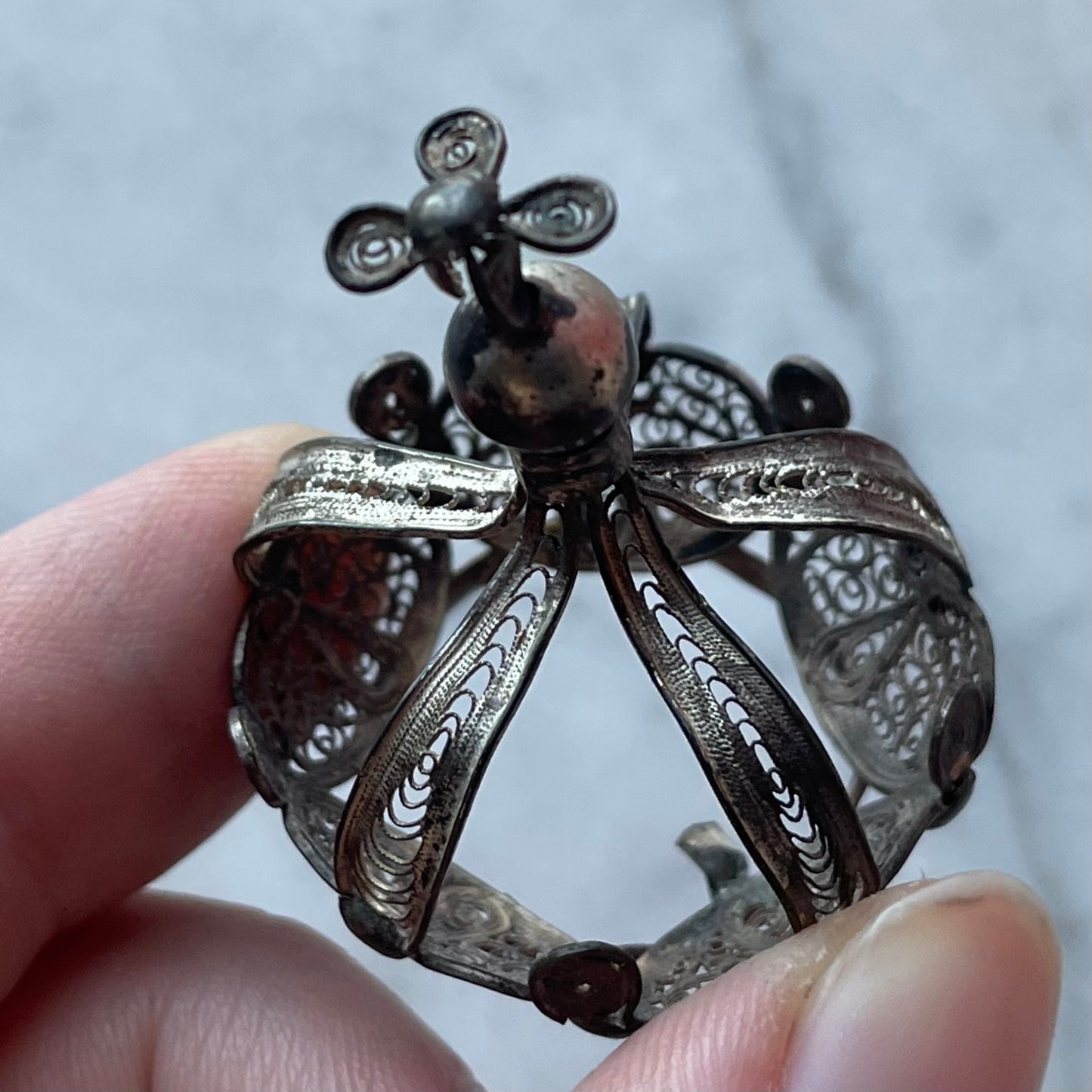 Antique Spanish Silver Santos Crown