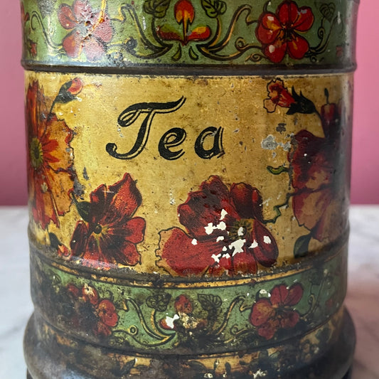 Antique Toleware Tea Tin