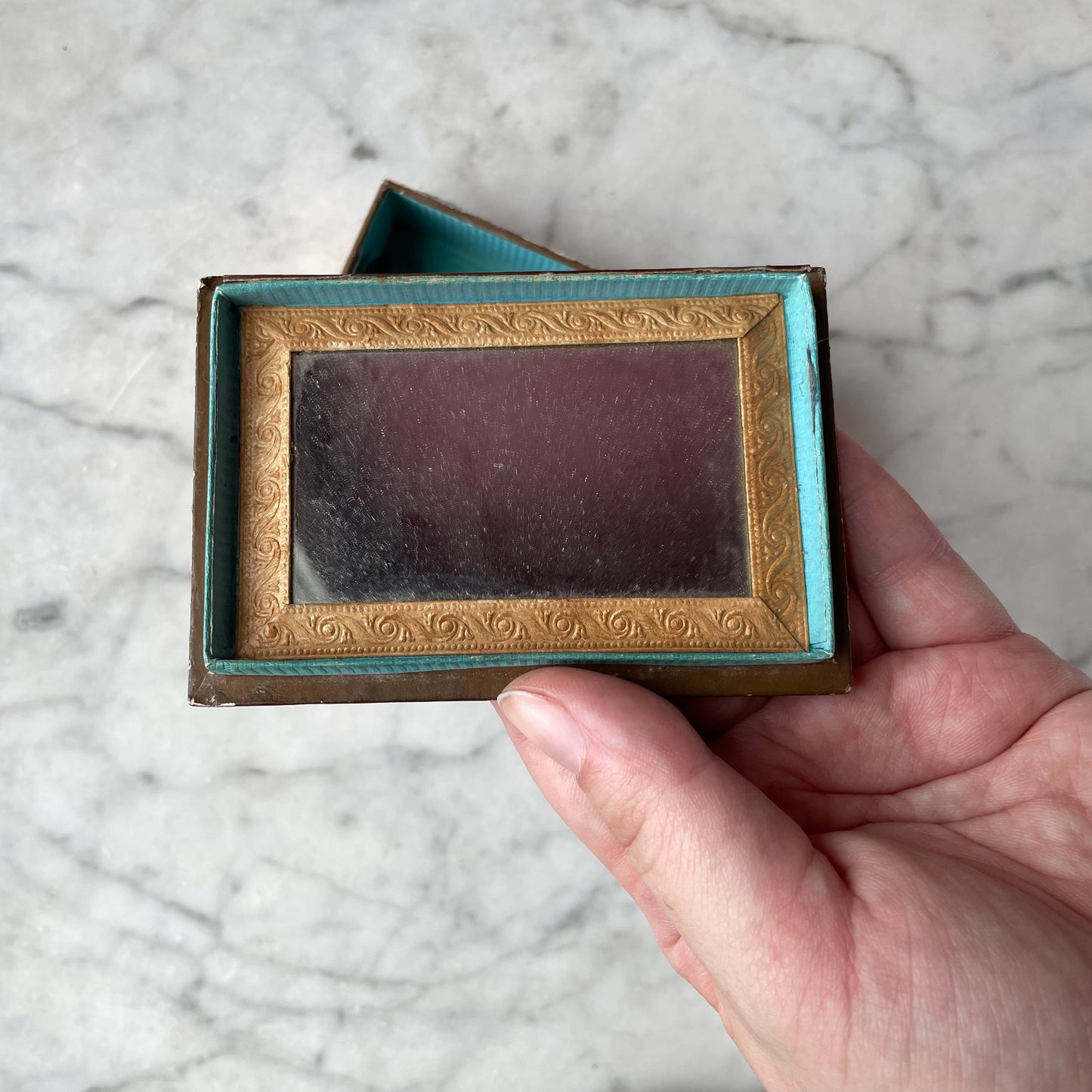 Early Victorian Painted Veneer Box with Mirror