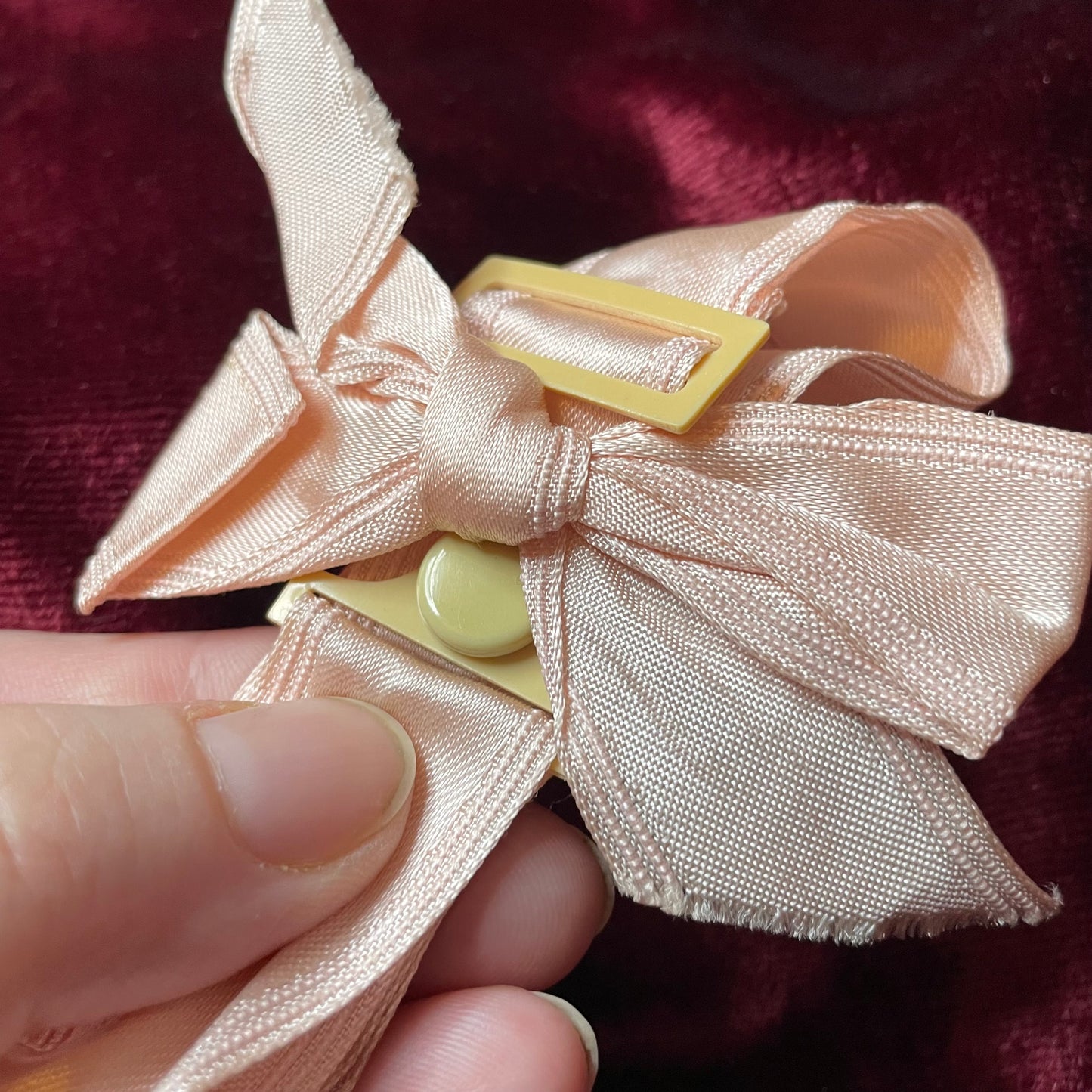 Vintage Pink Satin Garter with Bow | Large