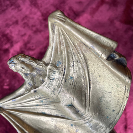 Naughty Art Nouveau Brass Nude Girl Pin Tray