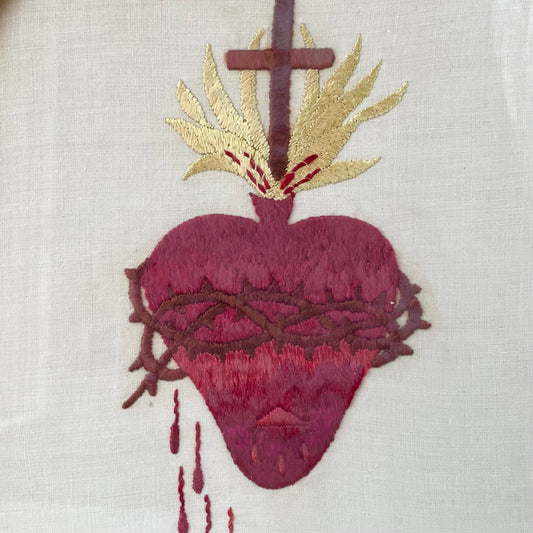 Antique Sacred Heart Embroidery