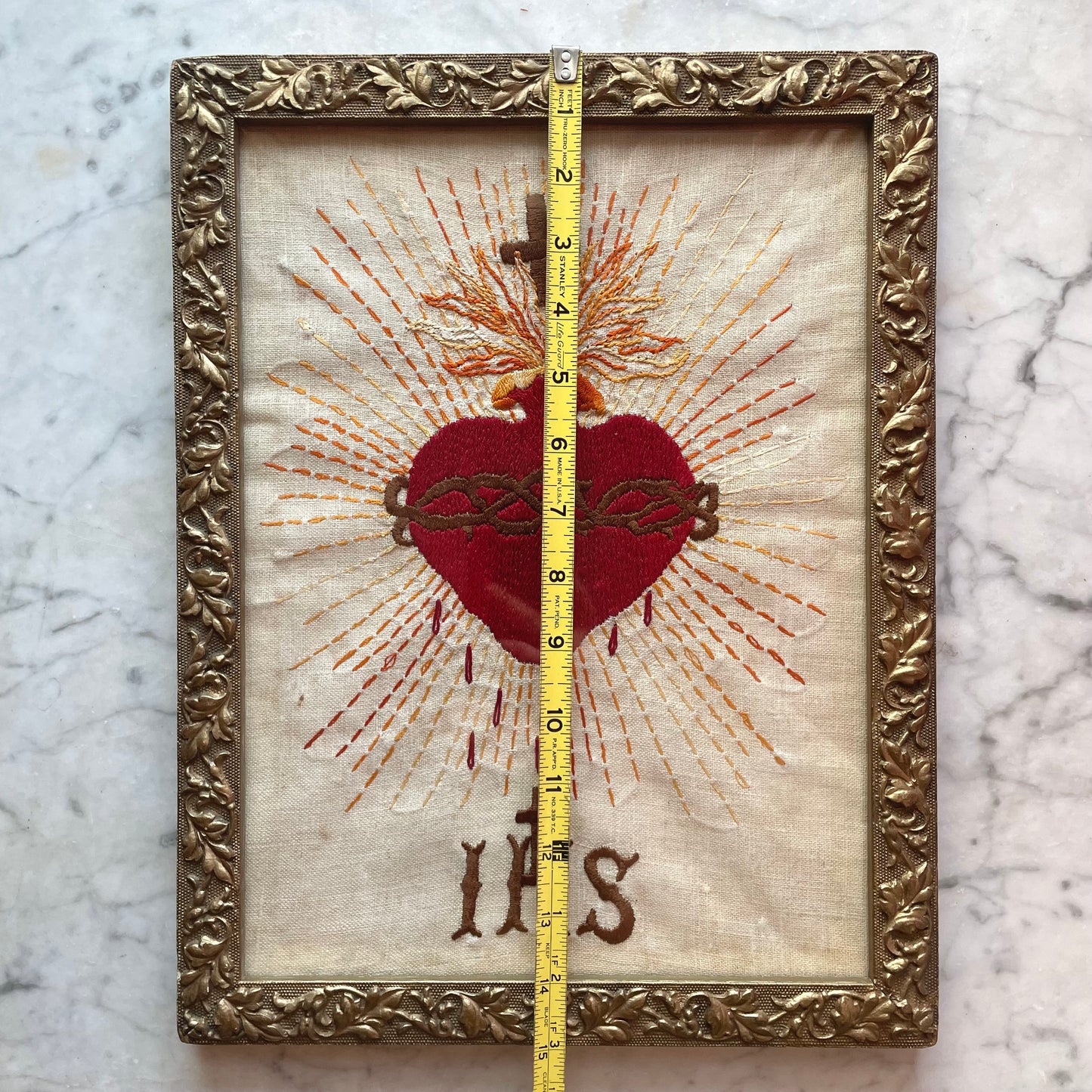 Antique Sacred Heart Embroidery