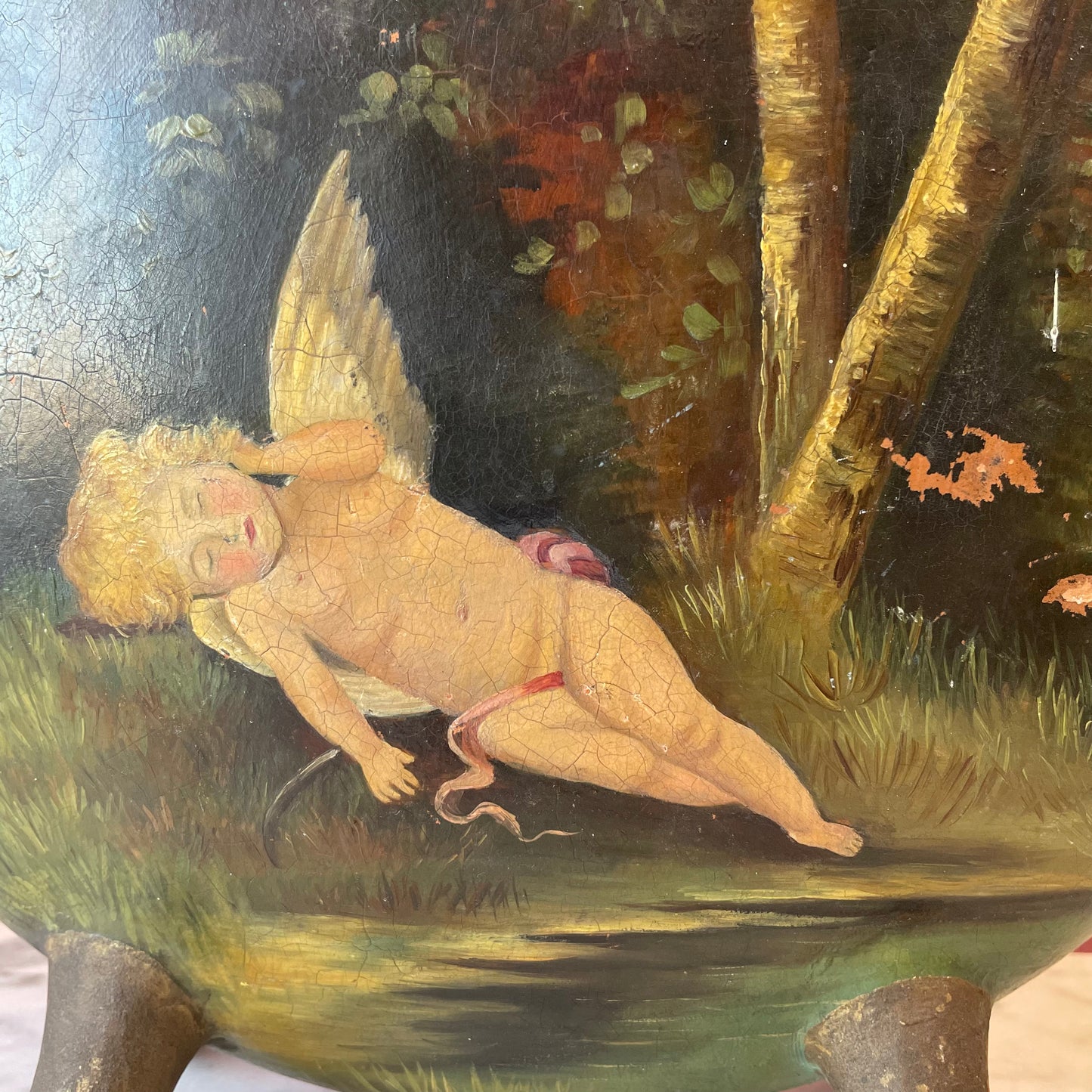 Victorian Sleeping Cupid Ceramic Moon