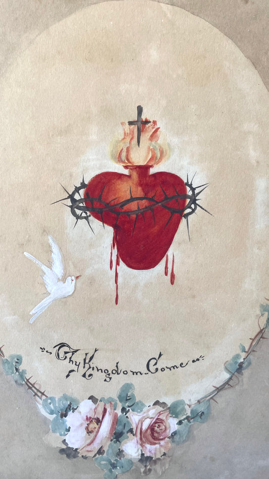Antique Sacred Heart Watercolor